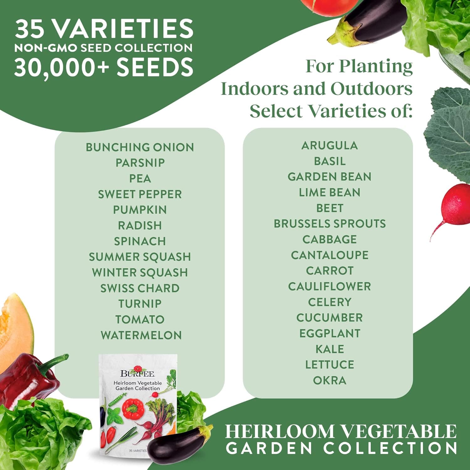 Burpee Heirloom Vegetable Seeds Variety Pack - 35 Varieties thumbnail 2