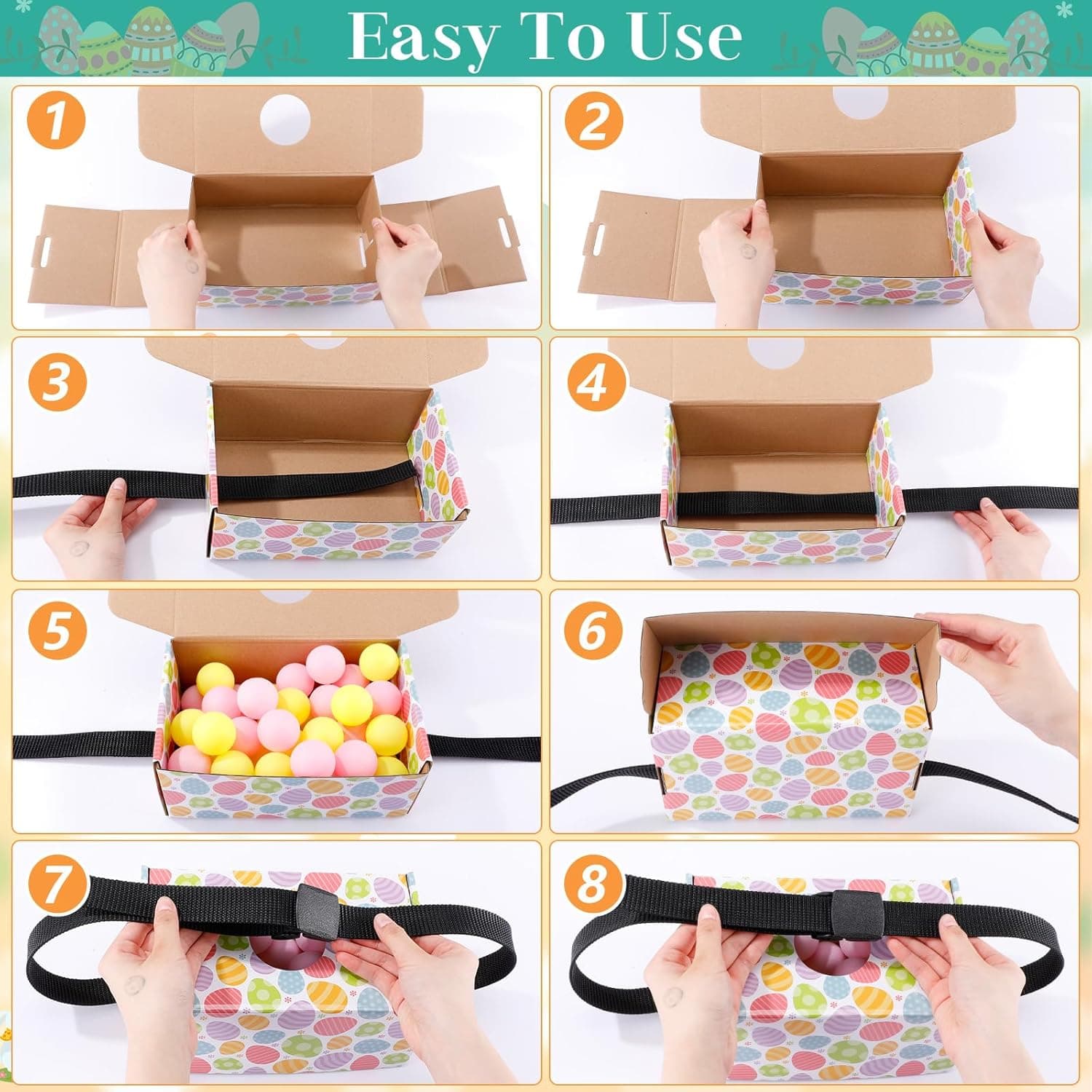 HappyAlley Easter Party Games - Swing Shaking Balls Game Set with Adjustable Belts thumbnail 3