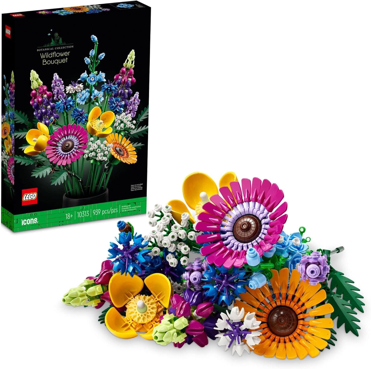 LEGO Botanicals Artificial Wildflower Bouquet - Fake Indoor Flowers Building Set for Home, Kitchen, Desk Decoration, Adults Ages 18+ - Gift for Birthdays - 10313 : Toys &amp; Games view 1