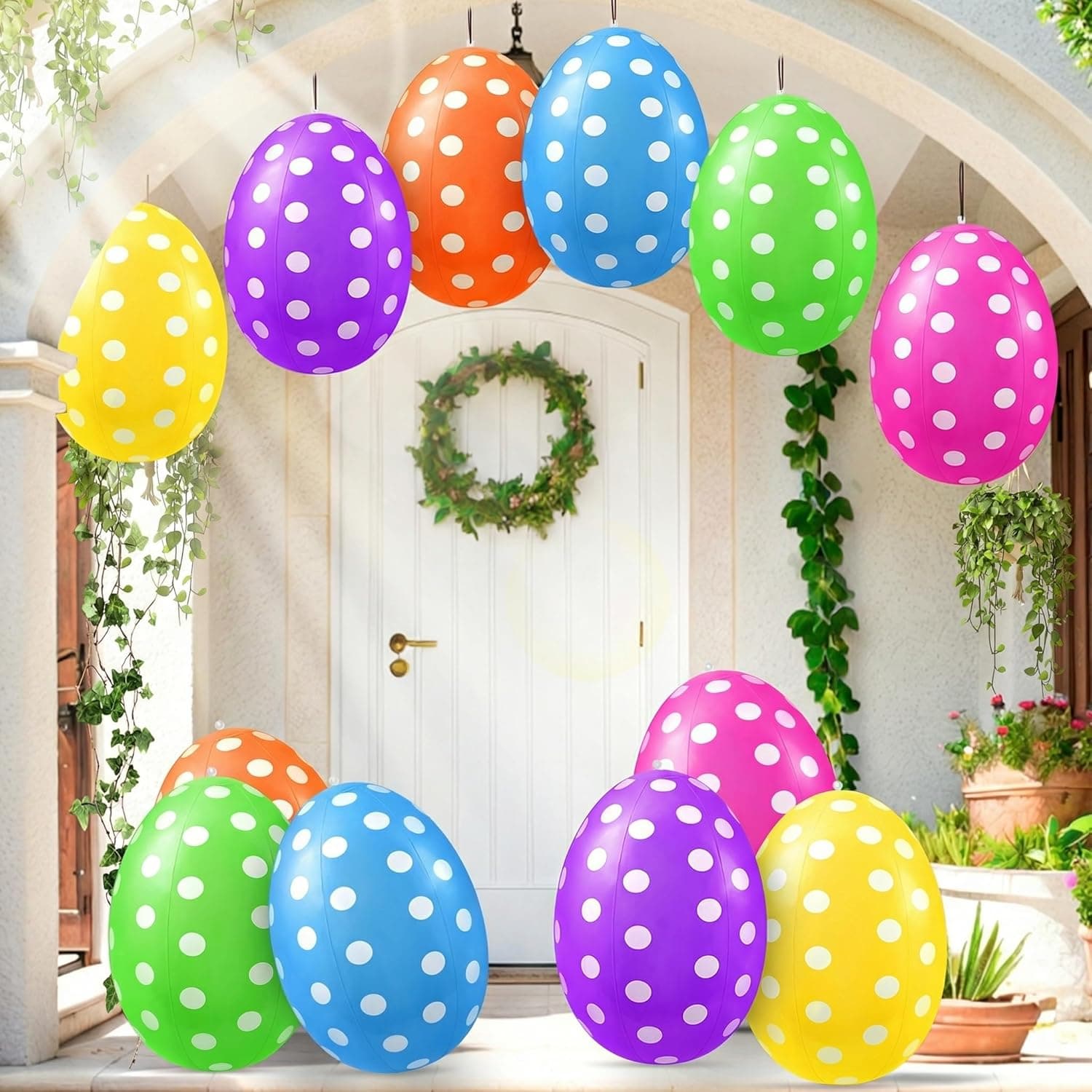 12 Pack 16 inch Inflatable Easter Eggs Decorations, Easter Blow Up Yard Decorations Colorful Outdoor Ornaments for Garden Lawn Spring Party Supplies &amp; Egg Hunt Games : Patio, Lawn &amp; Garden — Easter Gifts gift idea