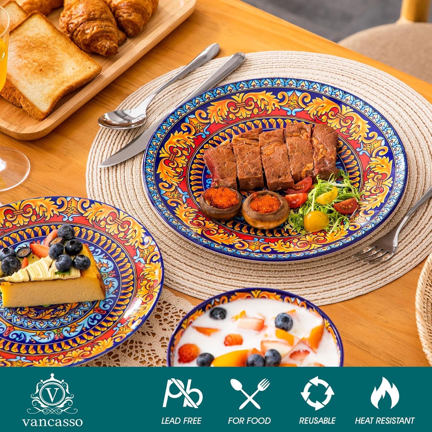 vancasso 12-Piece Bohemian Porcelain Dinnerware Set thumbnail 3