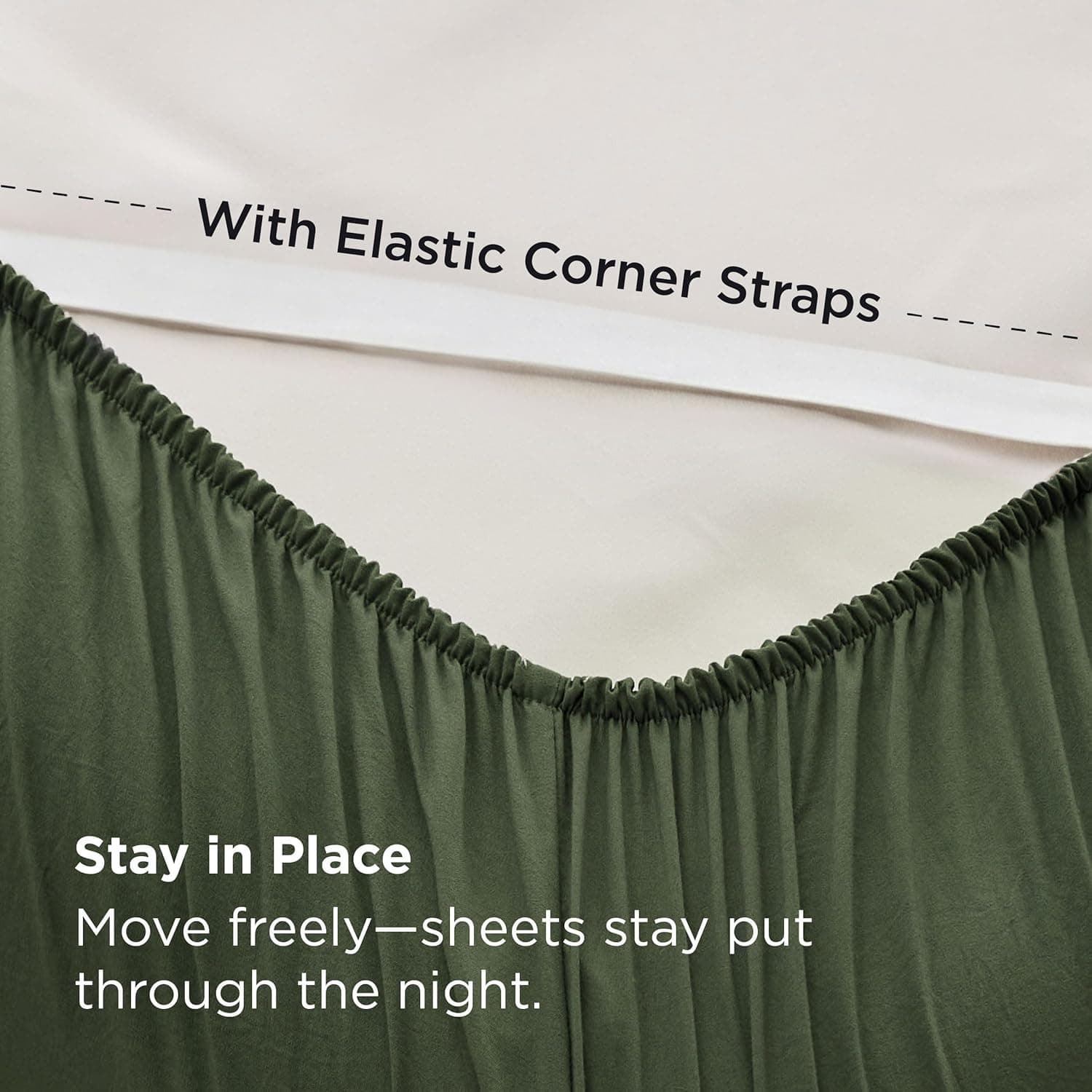 Bedsure Deep Pocket Queen Sheet Set - 6 Piece Olive Green thumbnail 5