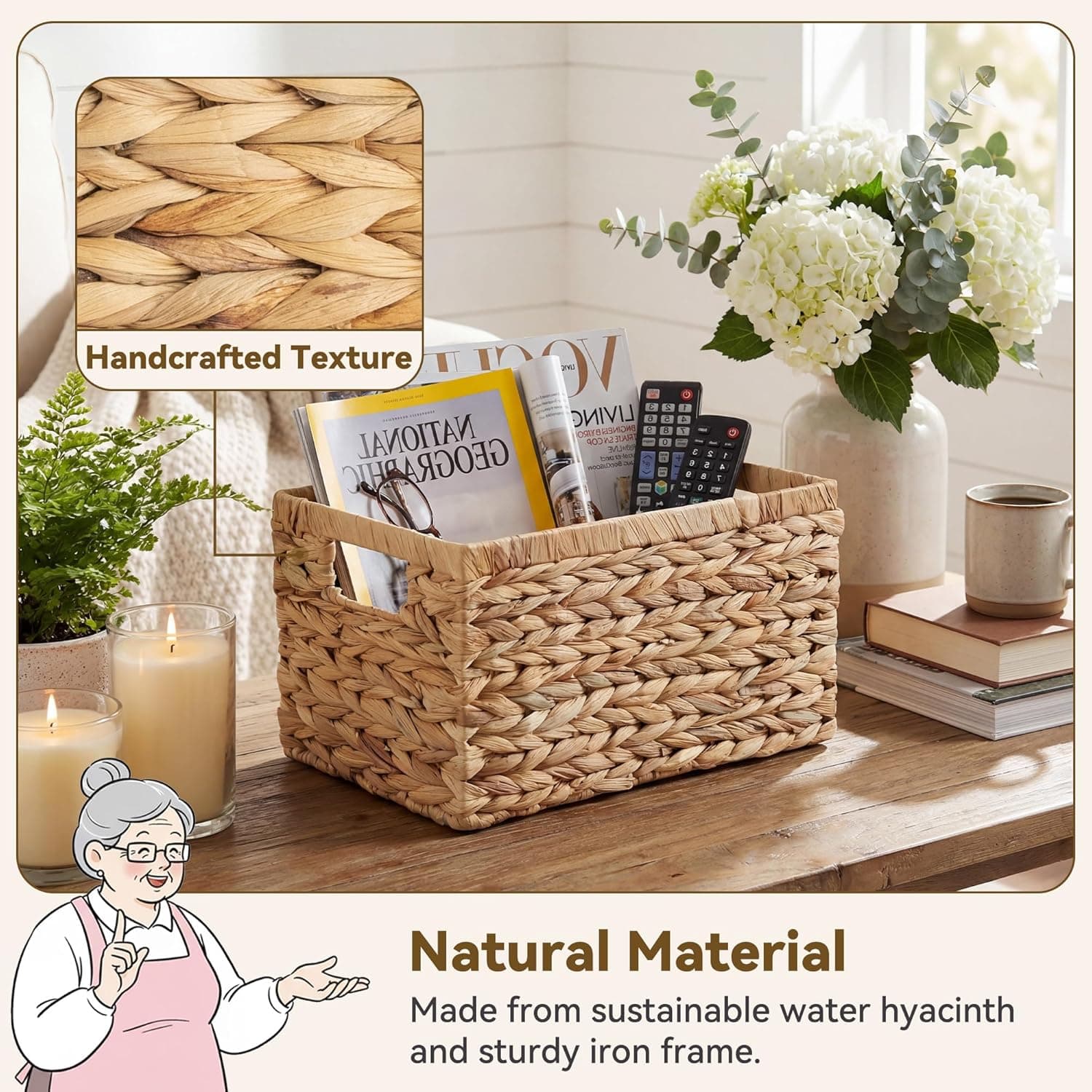 GRANNY SAYS Wicker Storage Baskets, 2-Pack thumbnail 3