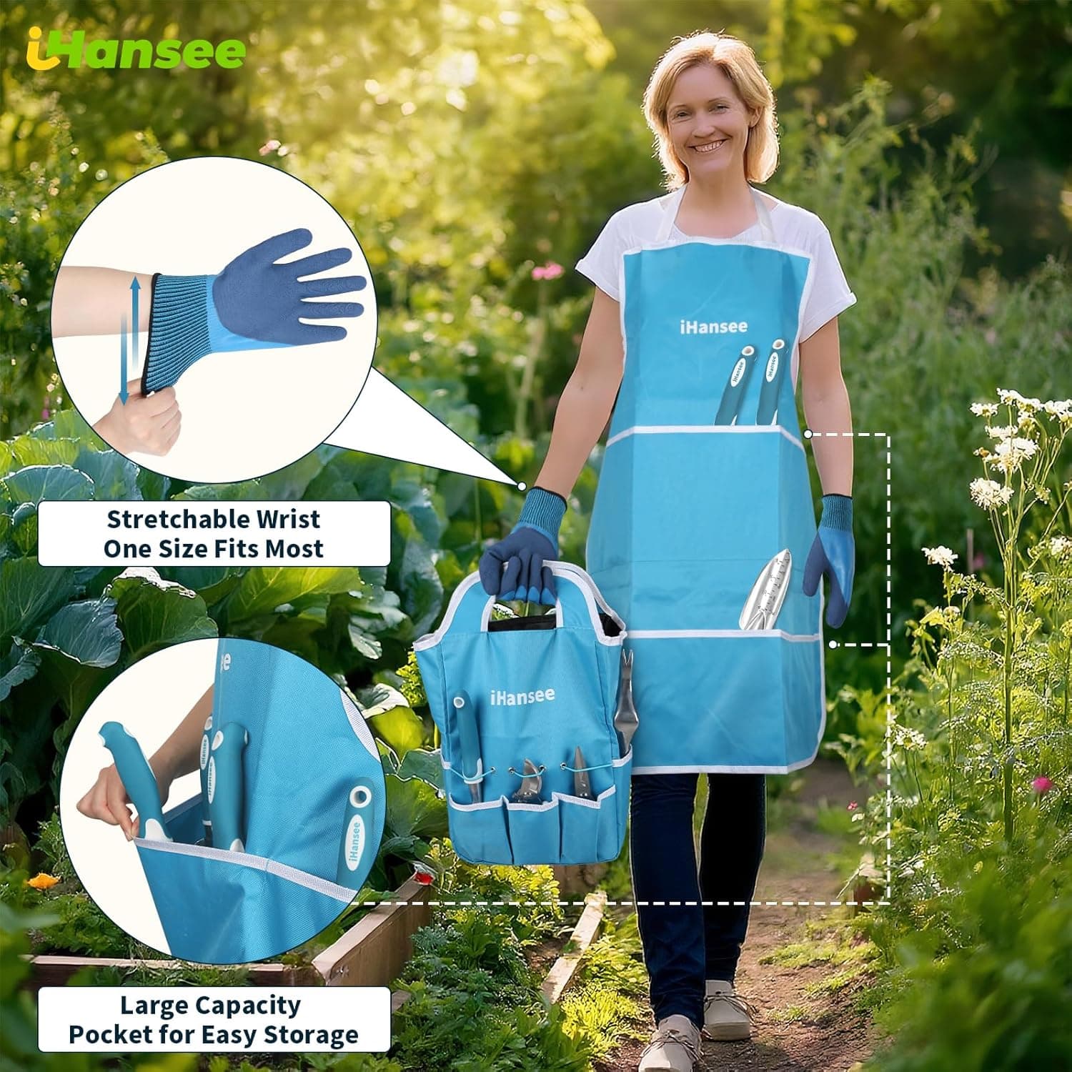 Blue Garden Tool Set for Women - 12-Piece Starter Kit thumbnail 5