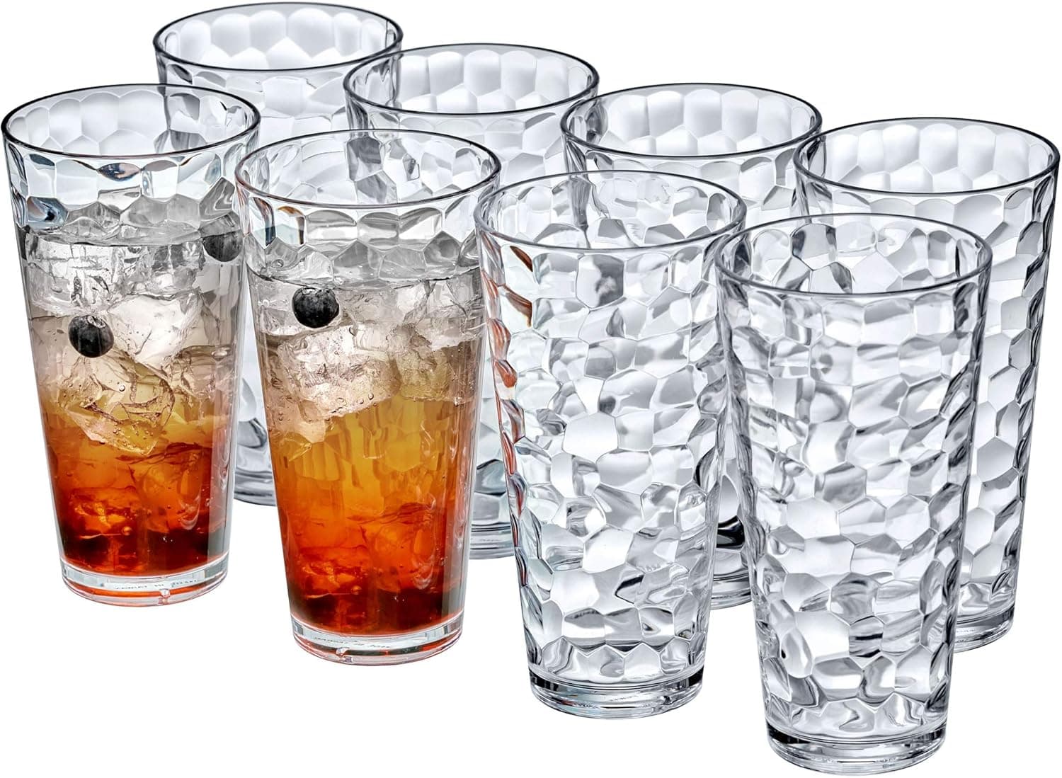 Amazing Abby - Iceberg - 24-Ounce Plastic Tumblers (Set of 8), Plastic Drinking Glasses, All-Clear High-Balls, Reusable Cups, Stackable, BPA-Free, Shatter-Proof, Dishwasher-Safe: Tumblers &amp; Water Glasses — Spring Gift Ideas gift idea