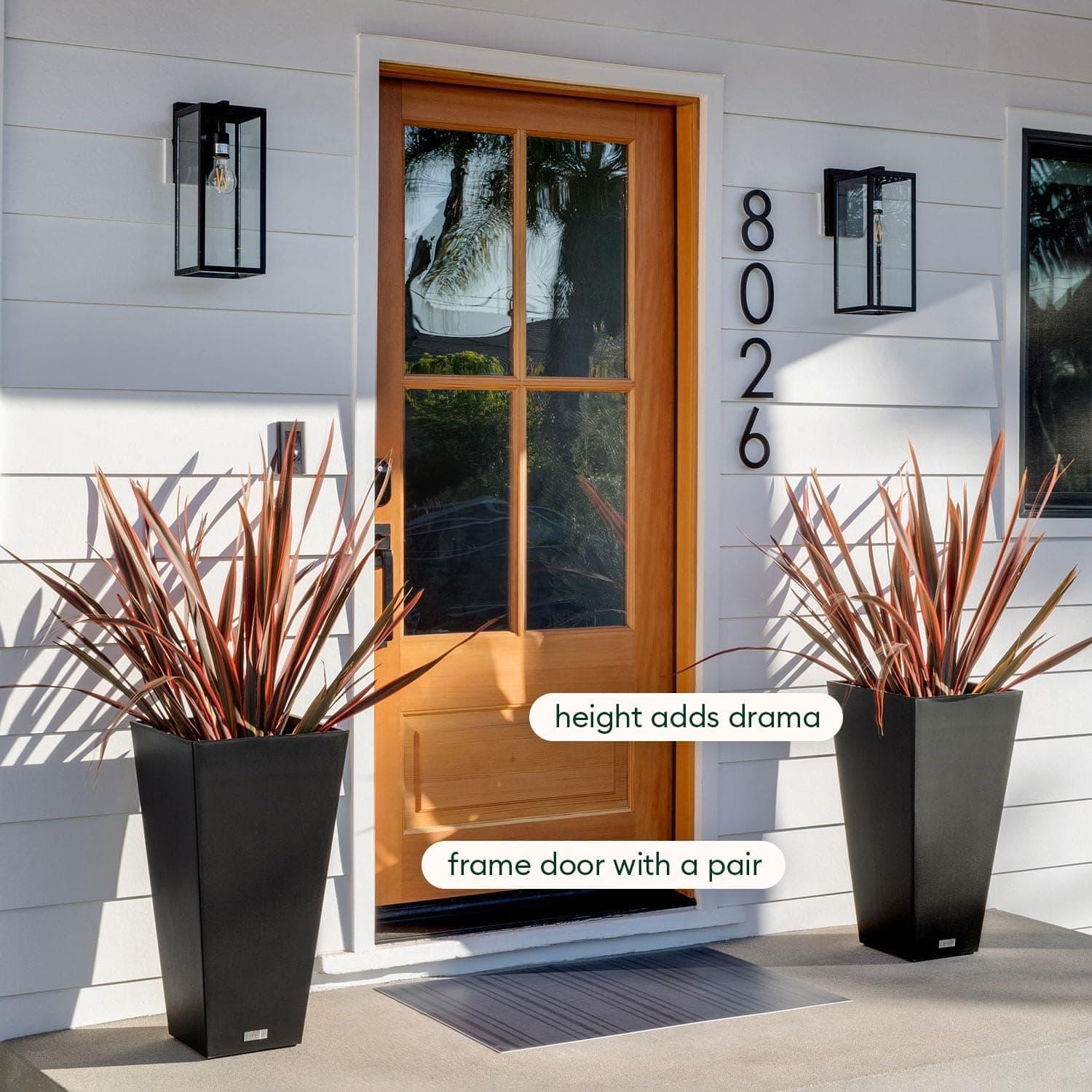 Veradek V-Resin Indoor/Outdoor Taper Planter, Set of 2 (30 inch, Black) thumbnail 4