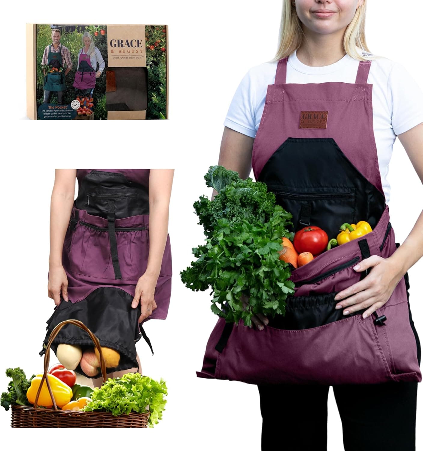 Grace and August Gardening Apron with 7 Pockets view 1