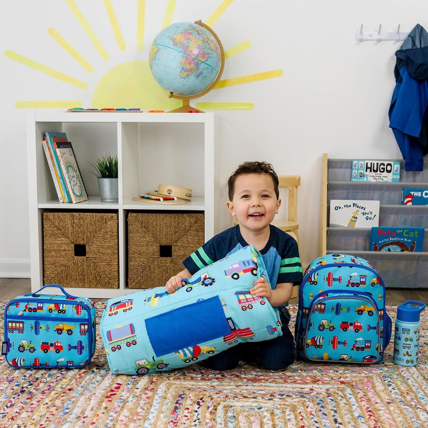 Wildkin Kids 14oz Stainless Steel Water Bottle - Trains, Planes & Trucks thumbnail 5