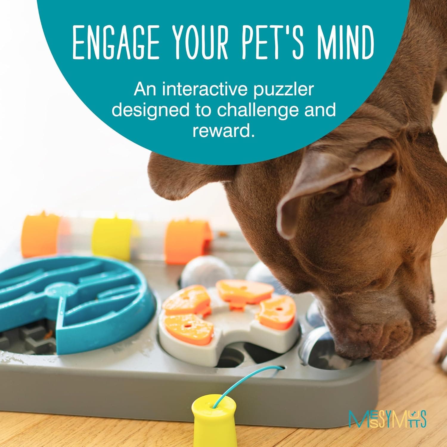 Messy Mutts Flip’n Slide Puzzler | Large | 16” x 13” Expert Level Puzzle Feeder for Dogs | Interactive Slow Feeder Puzzle for Food/Treats | Enrichment Dog Toy : Pet Supplies thumbnail 2