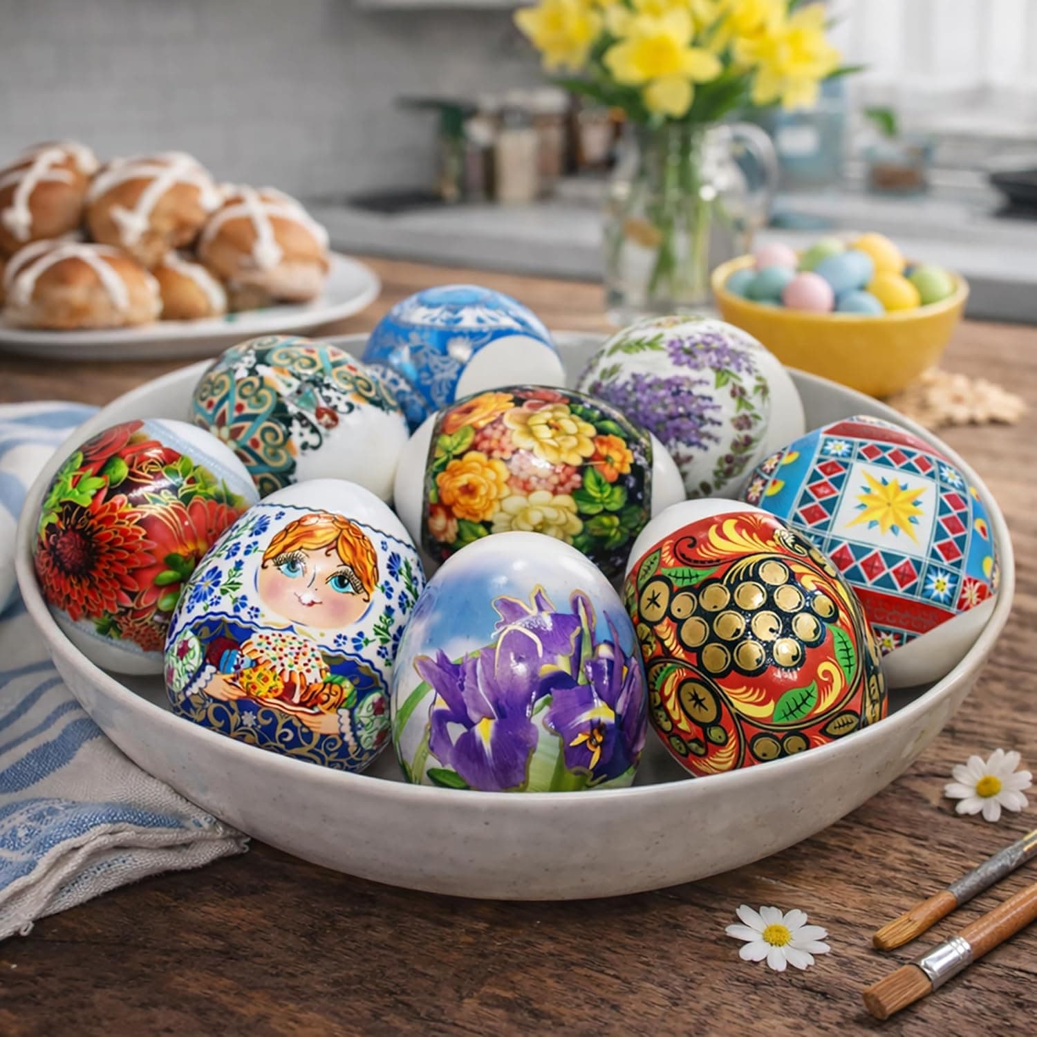 Pack 10 Thermo Heat Shrink Sleeves - Easter Egg Decorating Kit - Ukrainian Pysanky Supplies - Decorative Egg Wraps - Easter Decoration Wraps Pysanka Pysanky - for 70 Eggs : Grocery &amp; Gourmet Food thumbnail 3