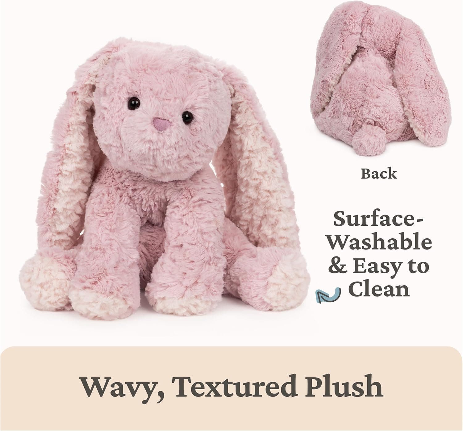 GUND Cozys Collection Bunny Stuffed Animal - Pink, 10" thumbnail 5
