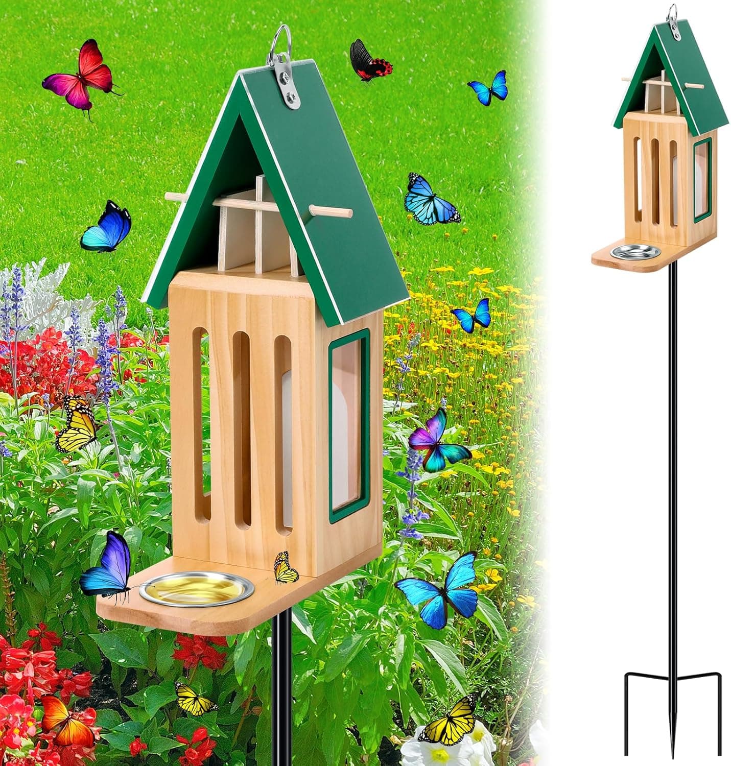 Upgraded Wooden Butterfly House and Feeder — Spring Gift Ideas gift idea