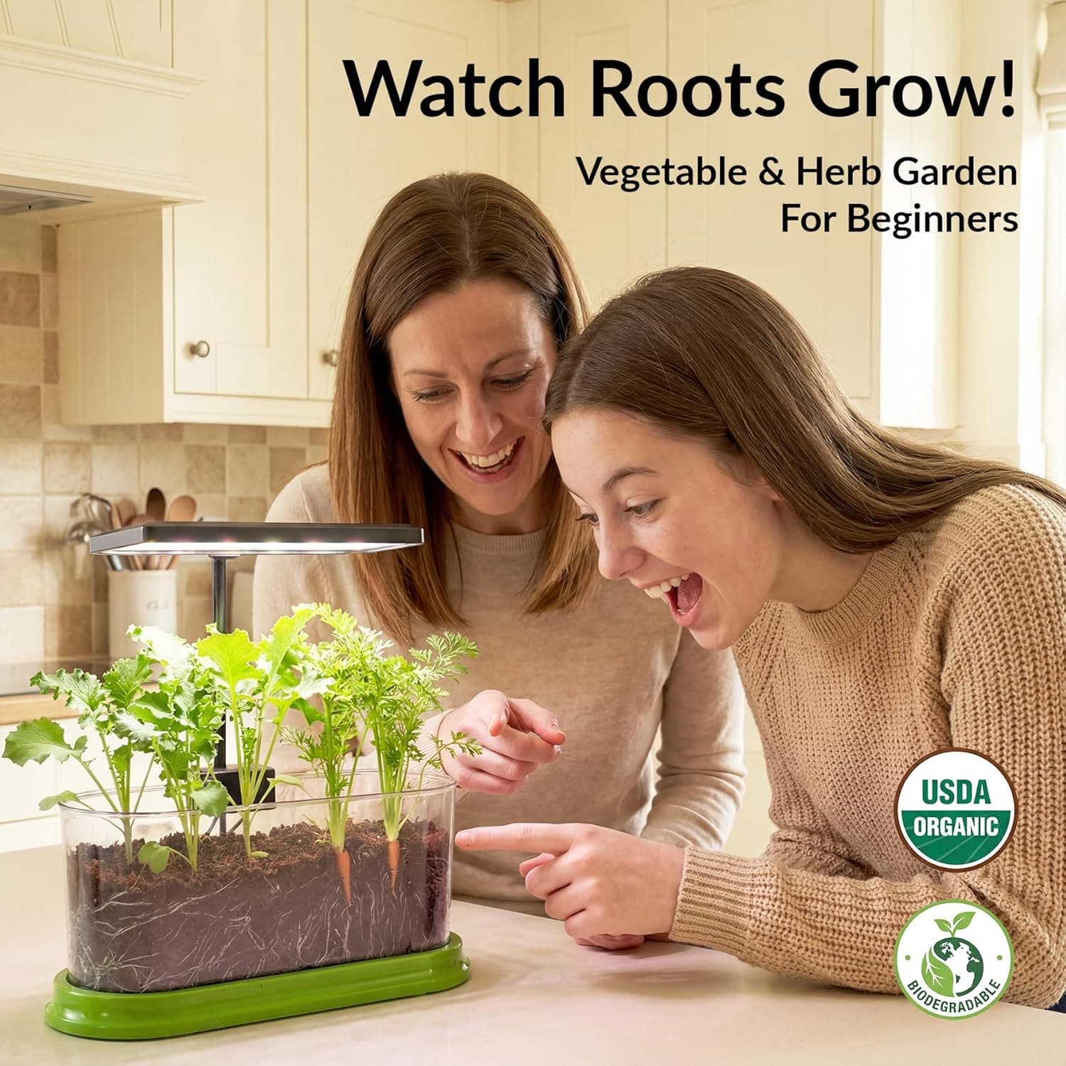 Plant Growing Kit with LED Grow Light and Root Viewing Window thumbnail 2