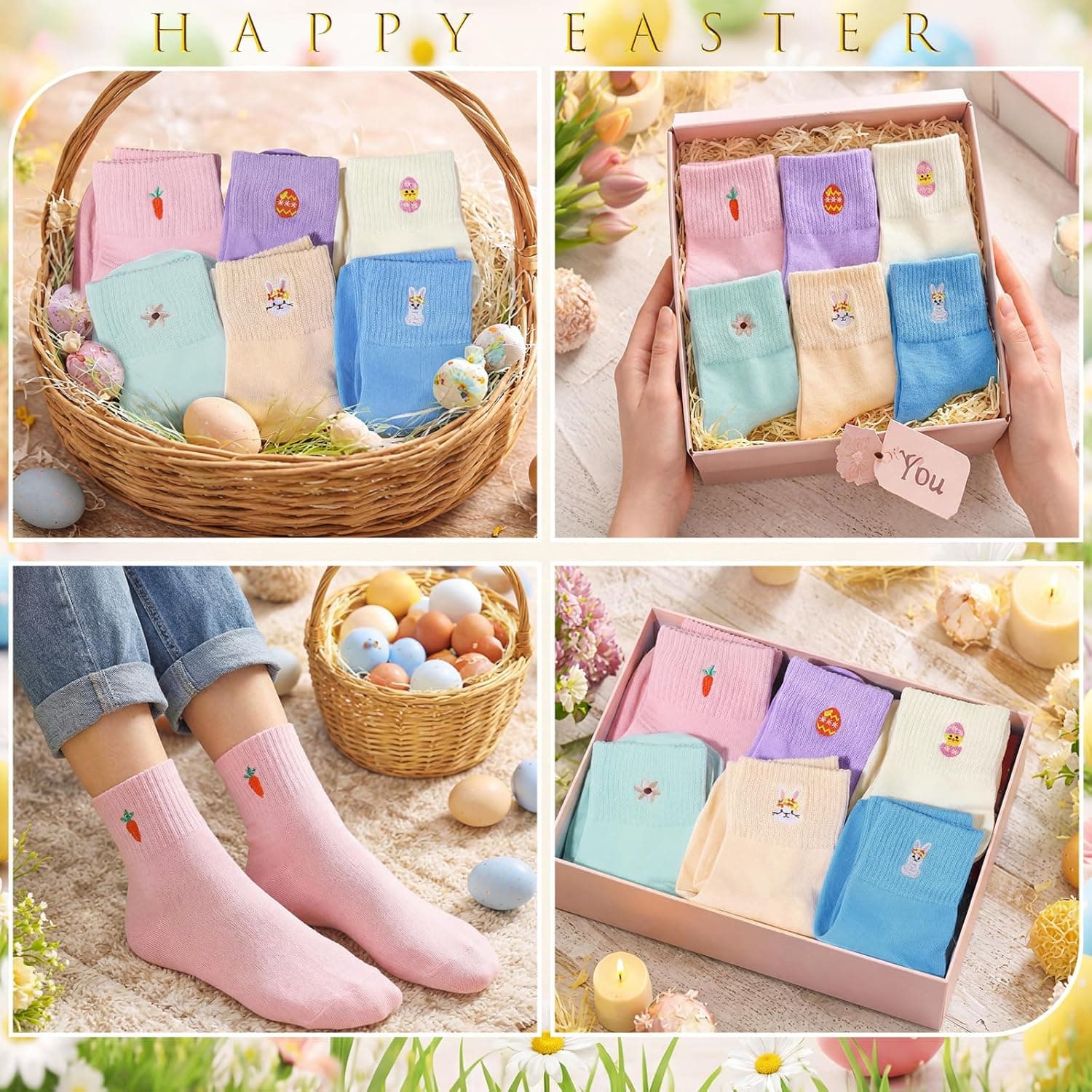 Mepase 6 Pairs Easter Socks for Women thumbnail 5