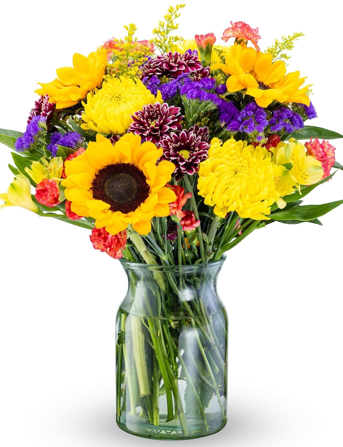 Benchmark Bouquets - Flowering Fields Sunflower Bouquet - Fresh Flowers for Delivery - Real Flowers in a Vase - Birthday Flowers for Women - Congratulations Gift (Glass Vase Included) : Grocery &amp; Gourmet Food — Spring Gift Ideas gift idea