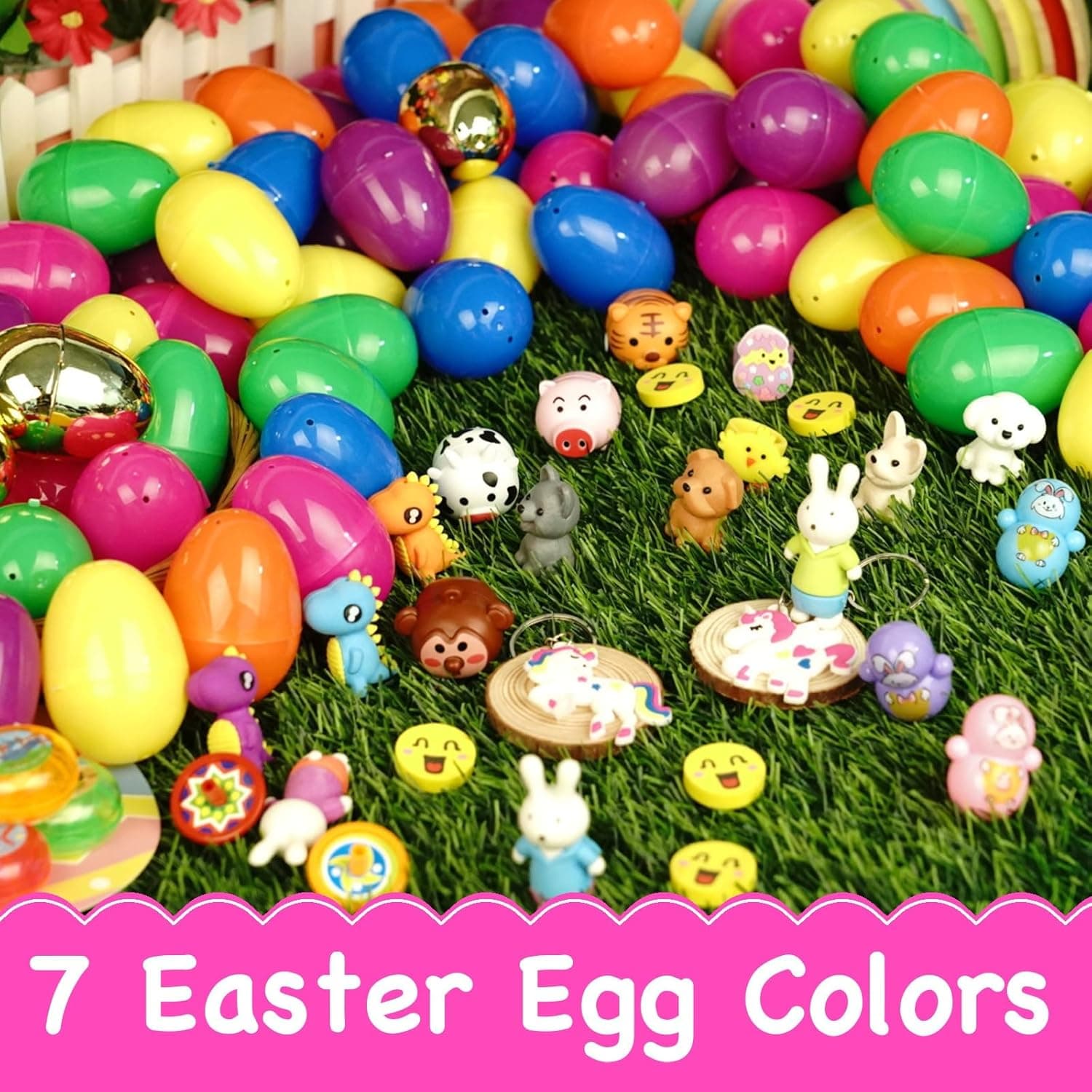 ZICZLI 50 Pack Prefilled Easter Eggs with Assorted Toys thumbnail 4