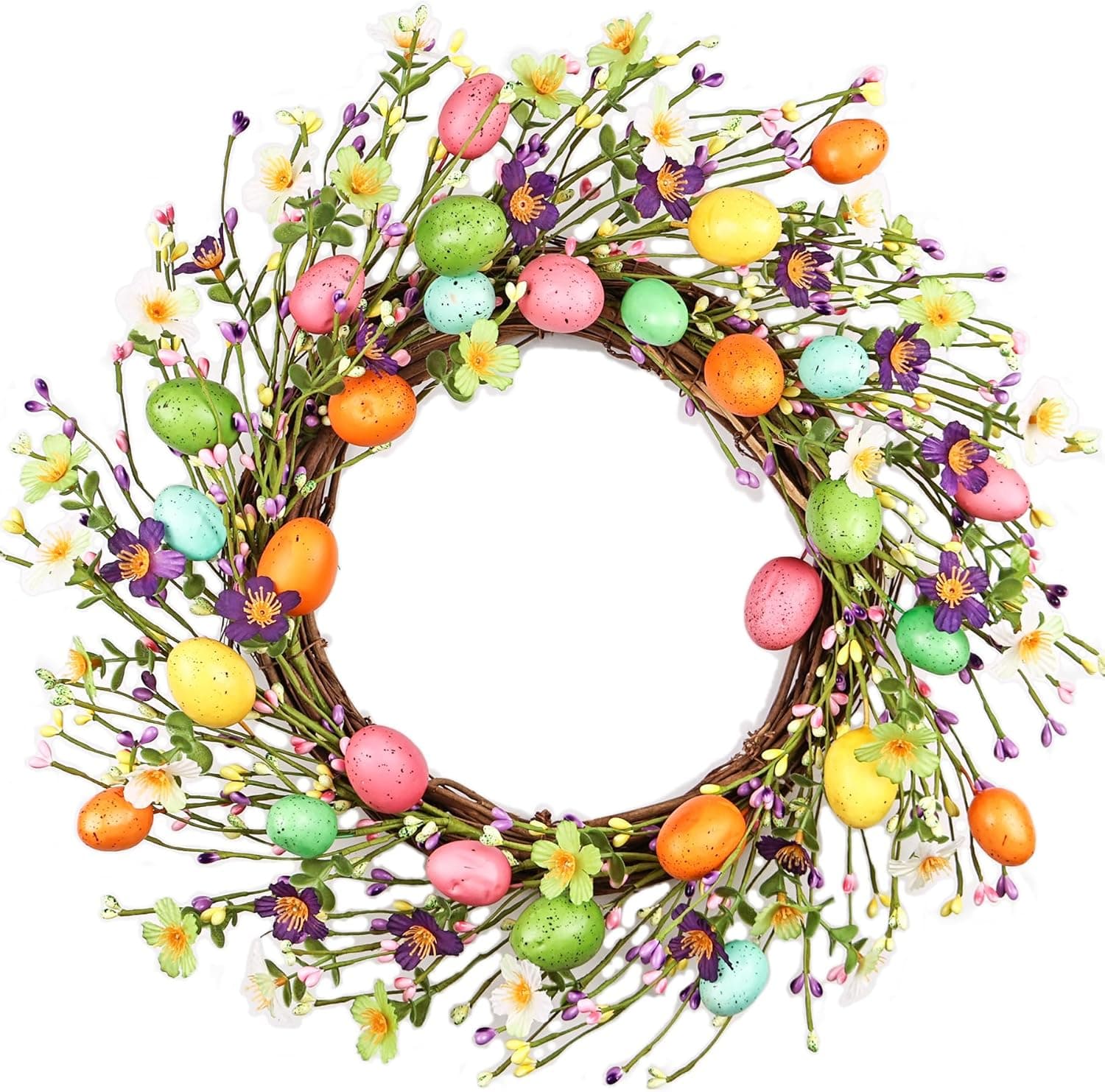 Lotus Hills 20 Inch Easter Wreath with Colorful Eggs — Easter Gifts gift idea
