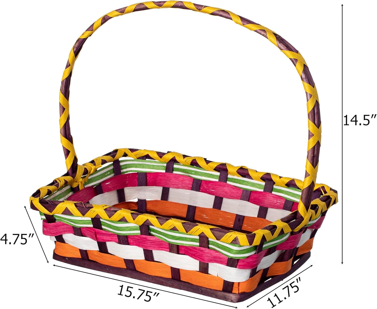 Wickerwise Vibrant Wicker Gift Basket with Handle thumbnail 4