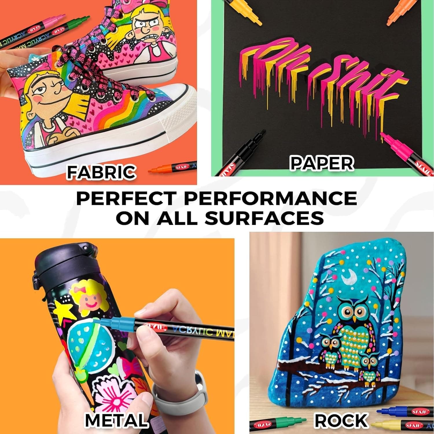 SFAIH 48 Colors Acrylic Paint Markers - Easter Egg Decorating Set thumbnail 5