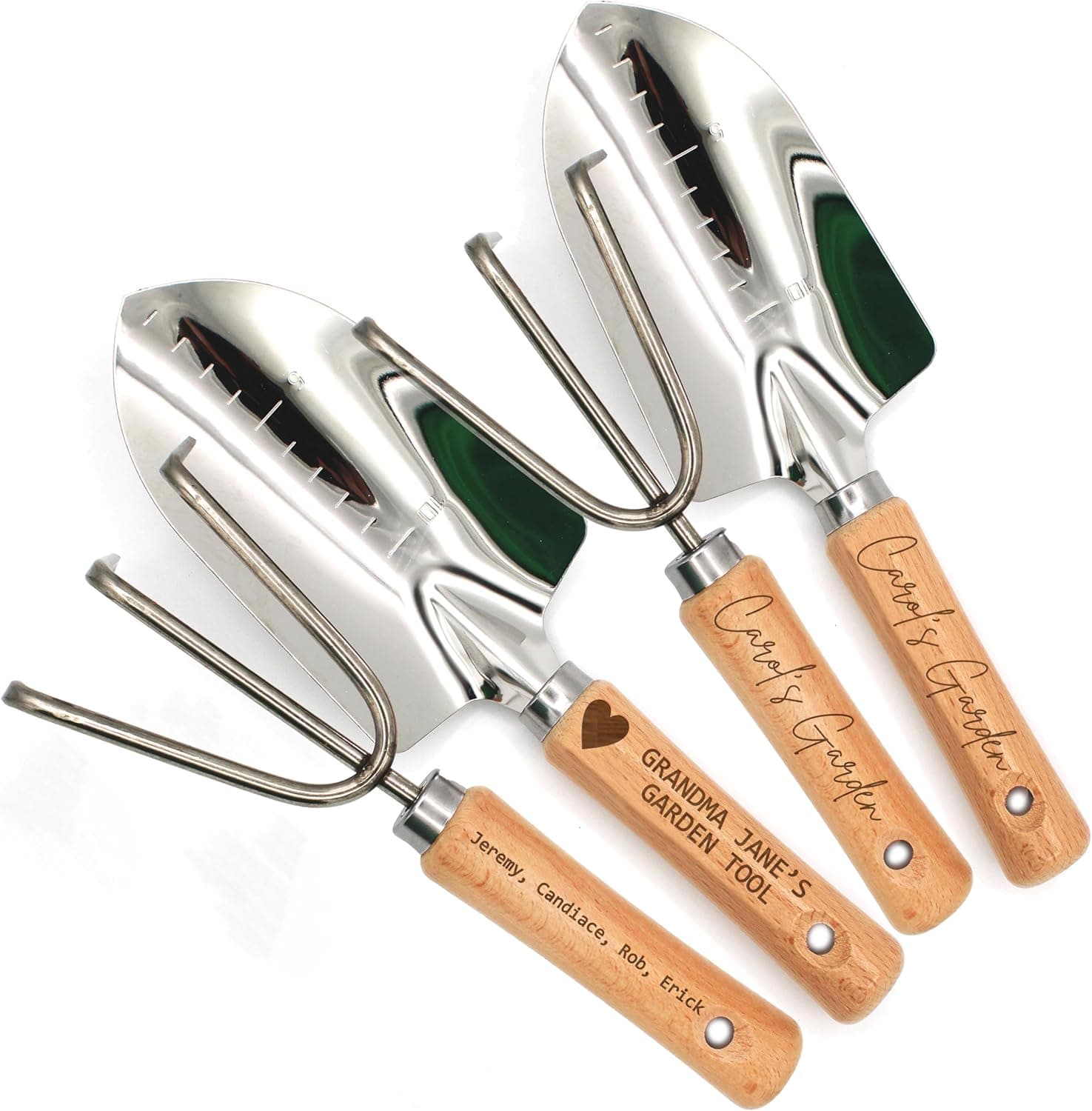 Personalized Garden Tool Set – Custom Engraved Shovel & Trowel with Wooden Handle — Spring Gift Ideas gift idea