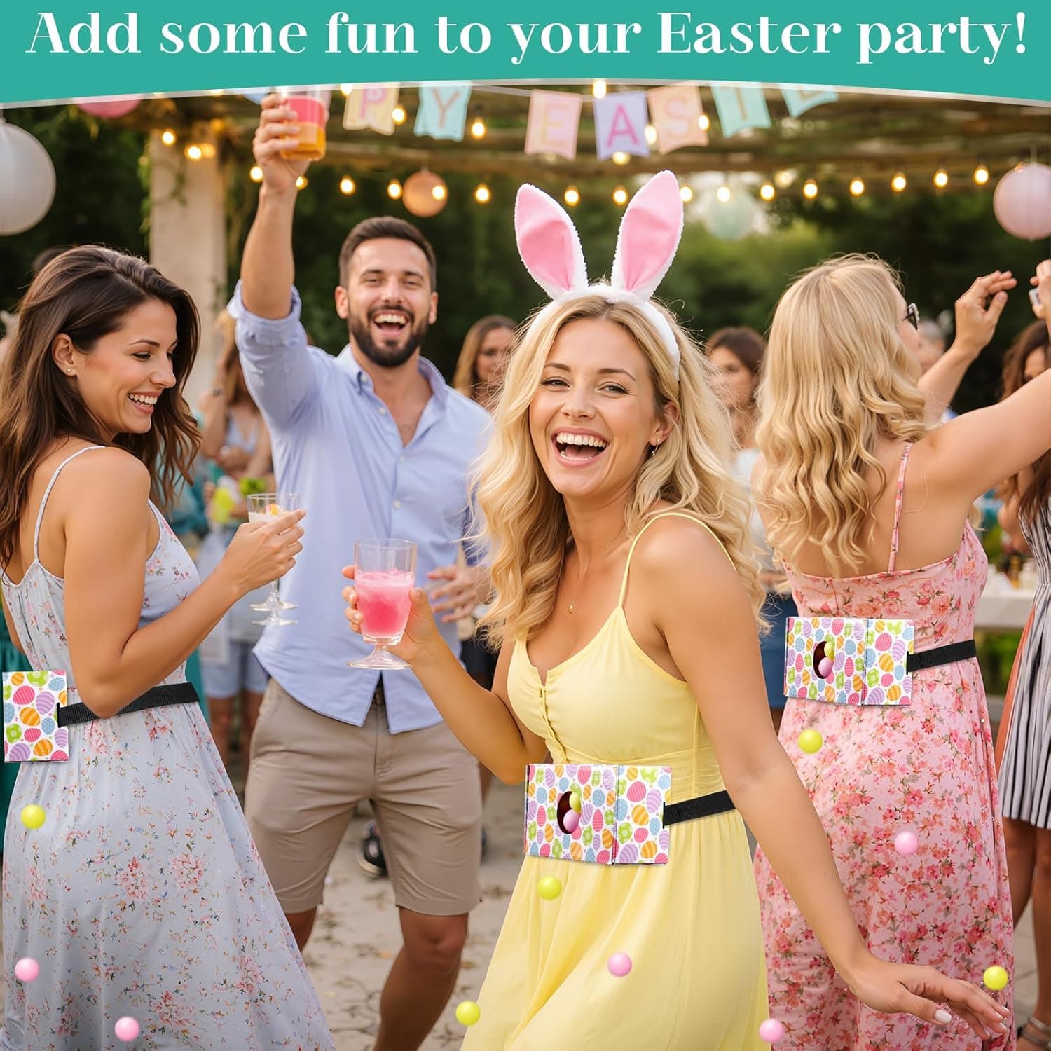 HappyAlley Easter Party Games - Swing Shaking Balls Game Set with Adjustable Belts thumbnail 4