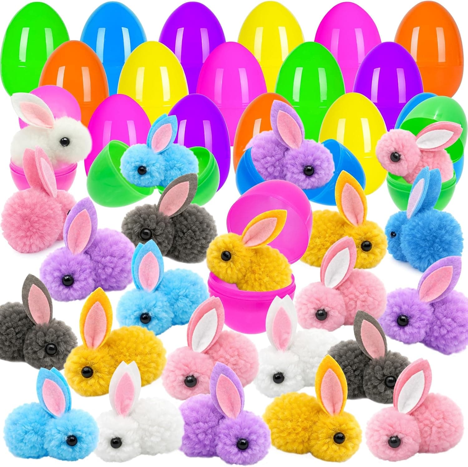 Easter Egg Fillers for Kids - 24 Plush Bunnies