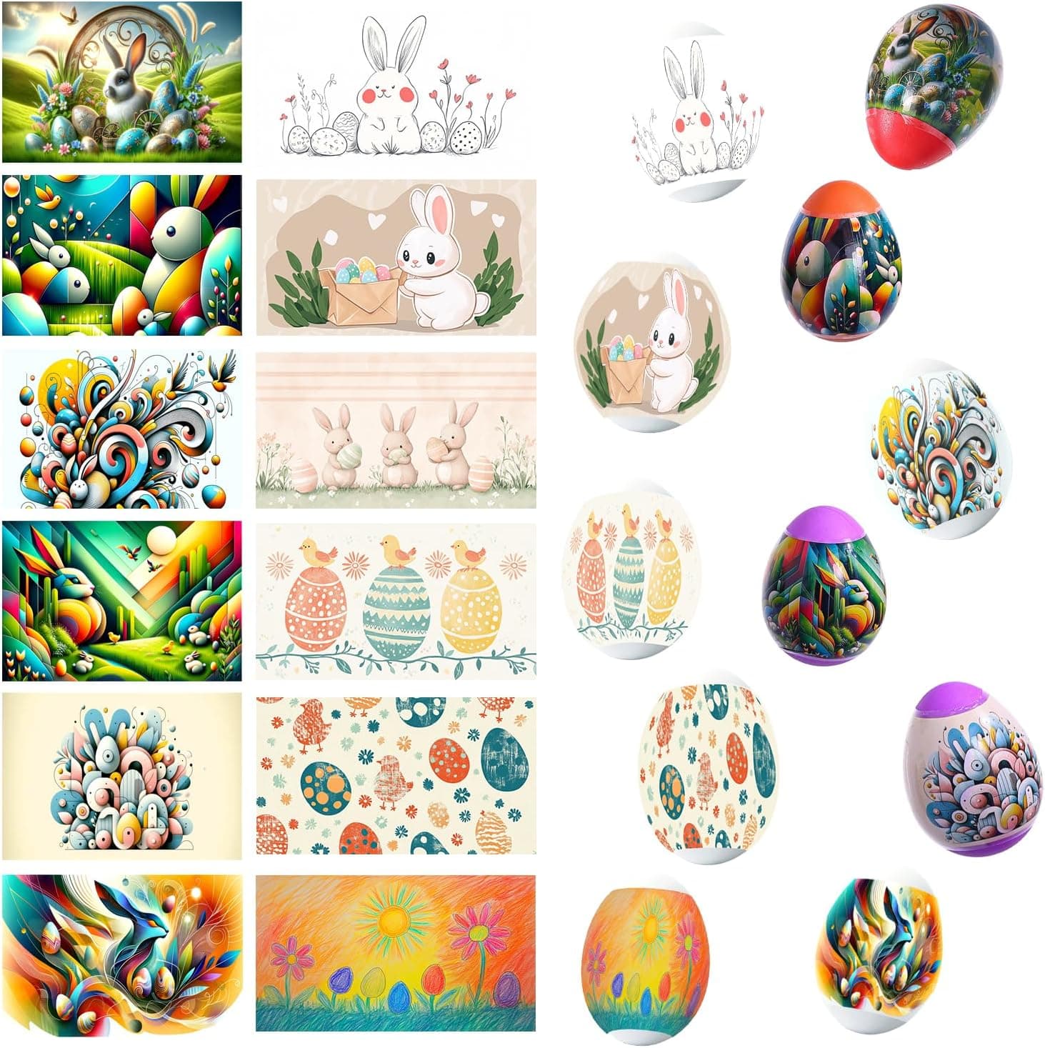 48-Piece Heat Shrink Easter Egg Decorating Wraps view 1