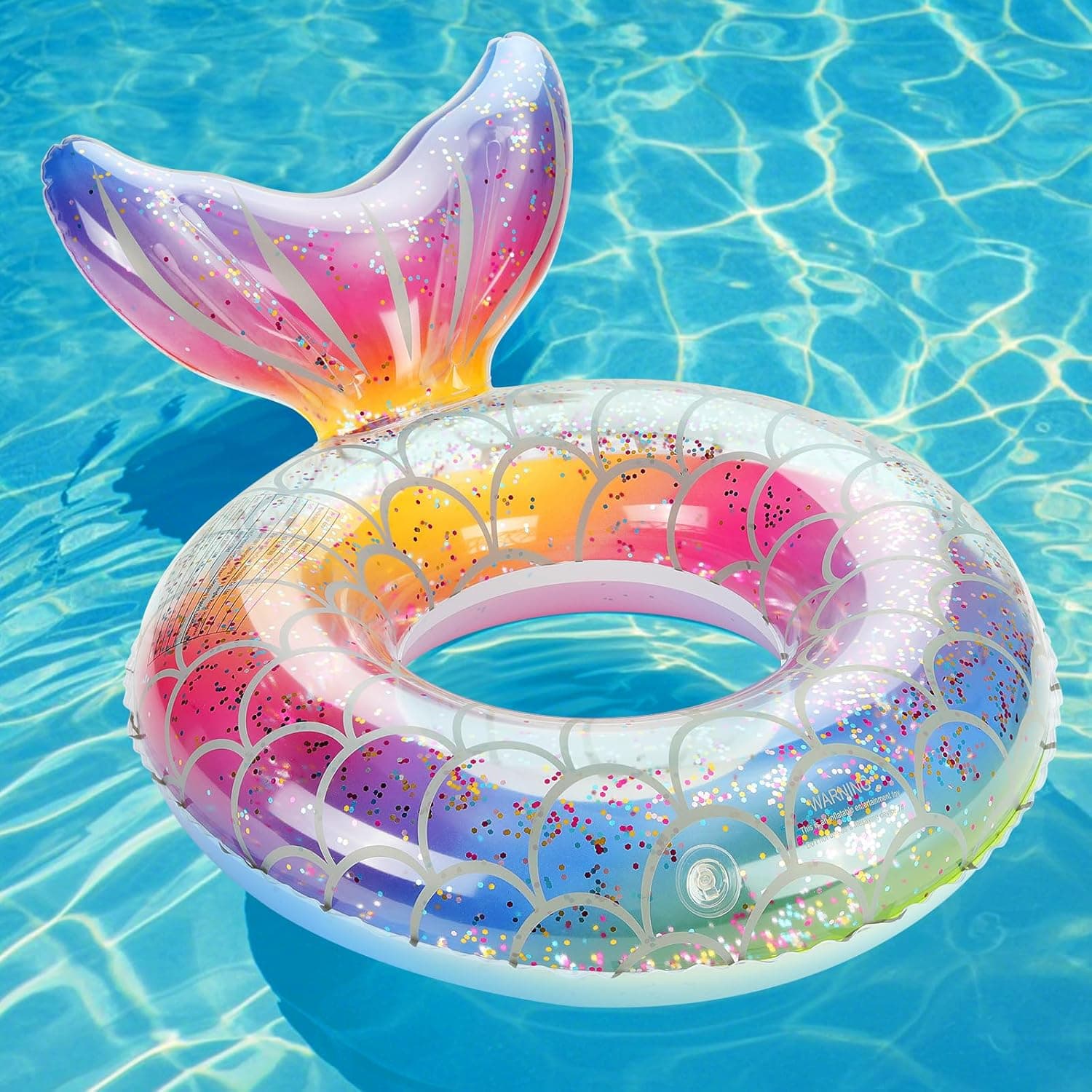 MoKo Inflatable Swimming Ring, Children Cute Pool Float Tube Decorations Swim Tubes Outdoor Pool Beach Water Floats Party Supplies Kids Floaties, Rainbow Silver Scales : Toys &amp; Games — Easter Gifts gift idea