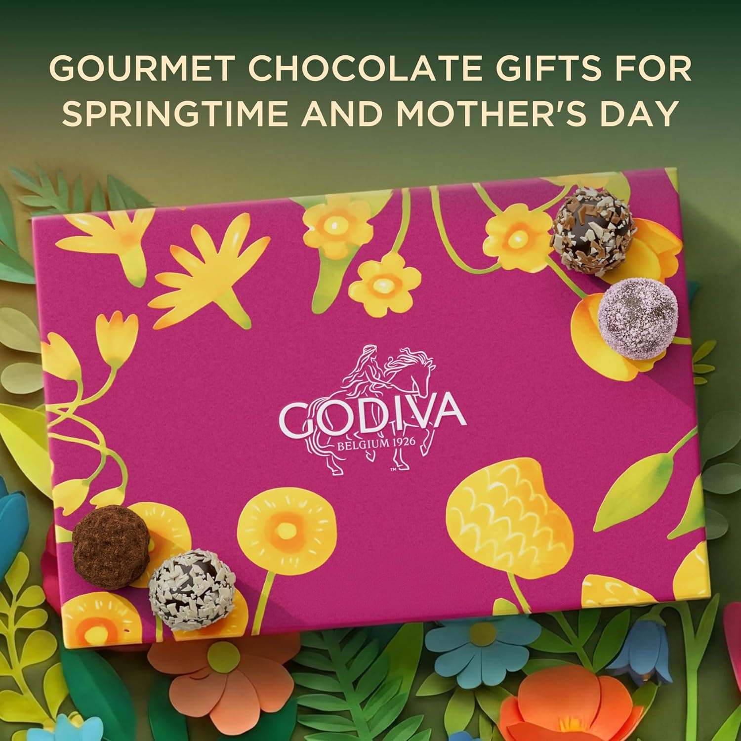 Godiva Signature Truffles Limited Edition Spring Gift Box, Belgian Dark &amp; Milk Chocolates with Ganache Centers, Gourmet Easter Chocolate Gifts, Kosher, 15 Pc : Grocery &amp; Gourmet Food thumbnail 4