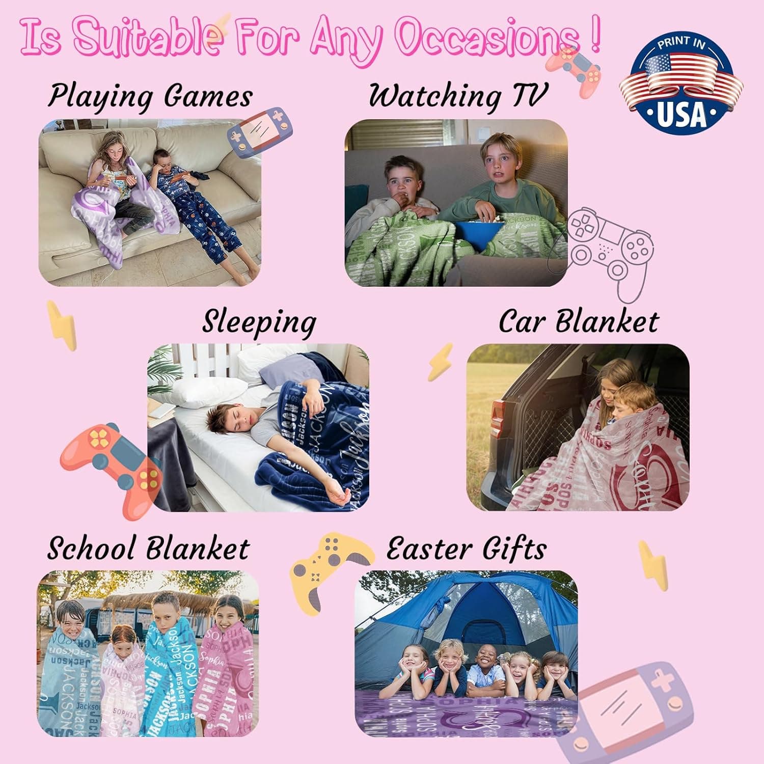 Personalized Flannel Blanket for Teen Girls thumbnail 5