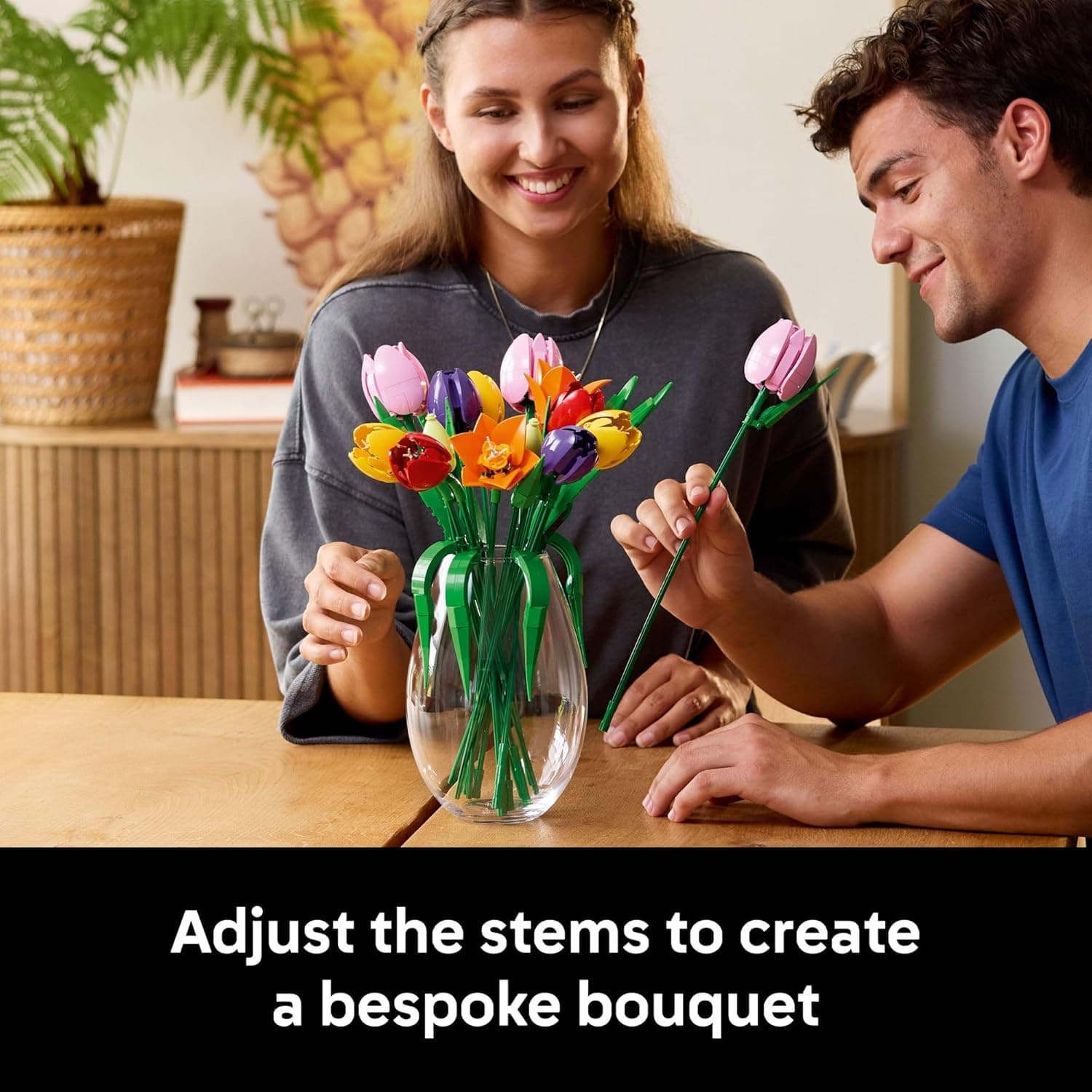 LEGO Botanicals Tulip Bouquet - Building Set for Adults, Women &amp; Men, Ages 18+ - Gift for Easter - Bedroom, Book Shelf &amp; Office Decor - Artificial Flowers Crafting Kit - 11501 : Toys &amp; Games thumbnail 5
