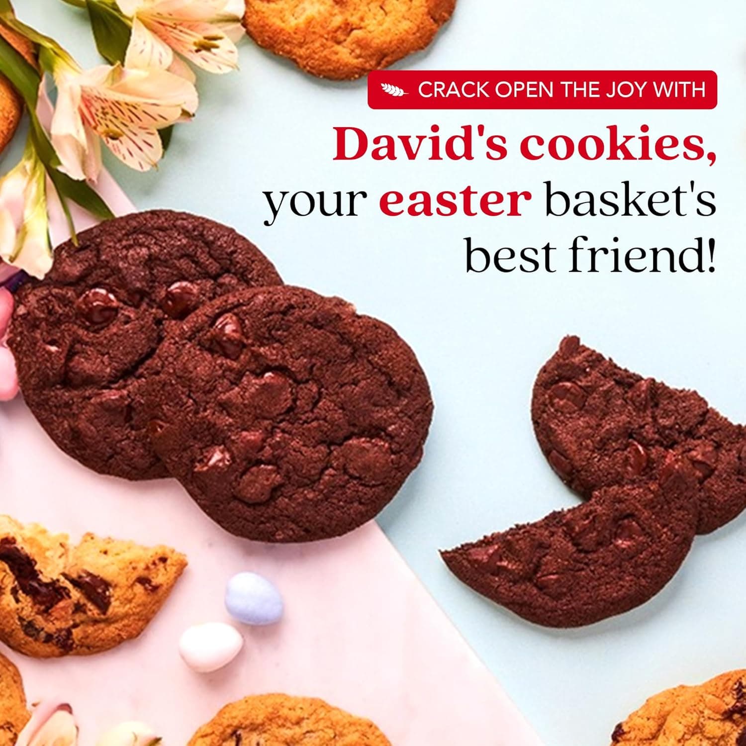 David's Fresh Baked Assorted Cookies Sweet Sampler in Happy Easter Tin - 8 Count thumbnail 3