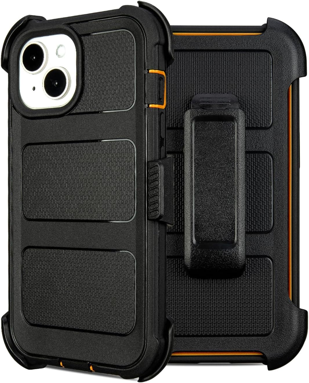 Compatible with Defender iPhone 14 Case with Belt Clip, Shockproof Heavy Duty Rugged, 2 Layers of Sturdy, Military-Grade Cover Compatible with iPhone 14 Case Black &amp; Orange : Cell Phones &amp; Accessories — Spring Gift Ideas gift idea