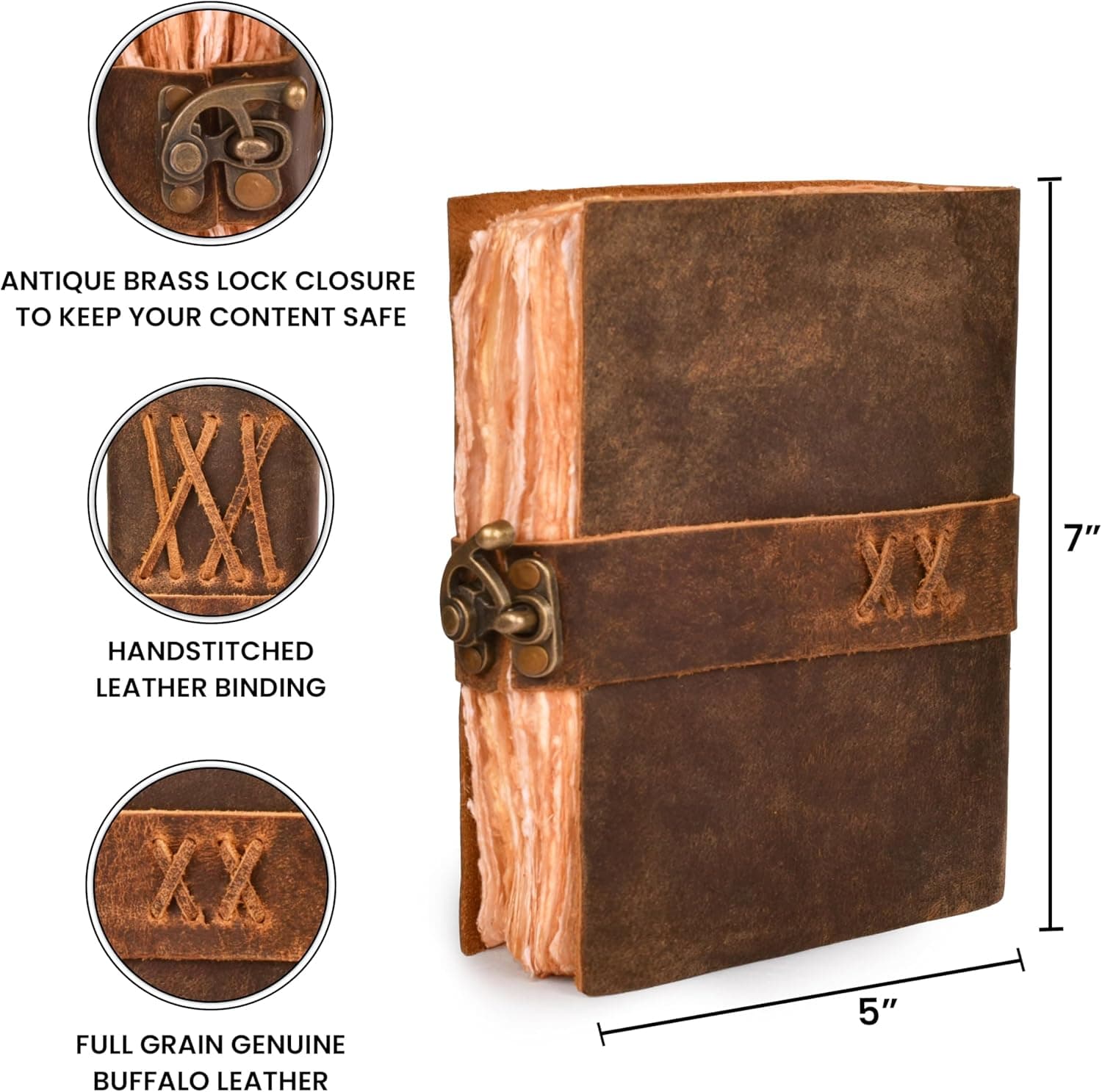 LEATHER VILLAGE Leather Bound Vintage Journal thumbnail 4