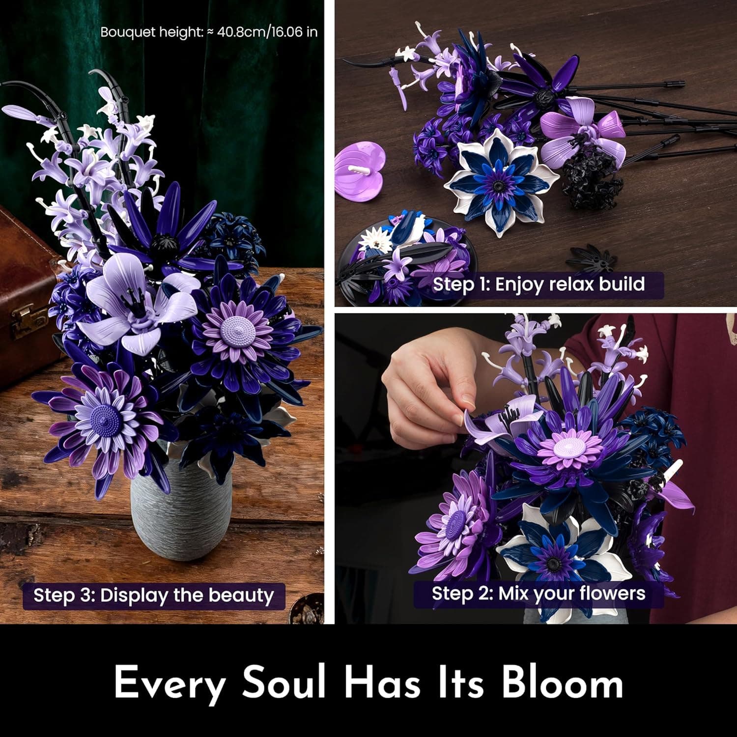 SOOLIO Dahlia Flower Bouquet Building Set thumbnail 5