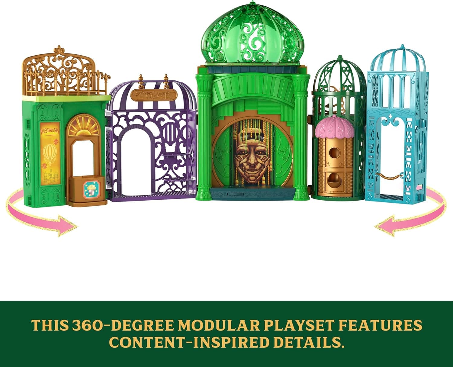 Mattel Universal Pictures’ Wicked Emerald City Playset with Glinda &amp; Elphaba Small Dolls, 5 Play Spaces &amp; 15 Accessories, Inspired by The Movie : Toys &amp; Games thumbnail 5