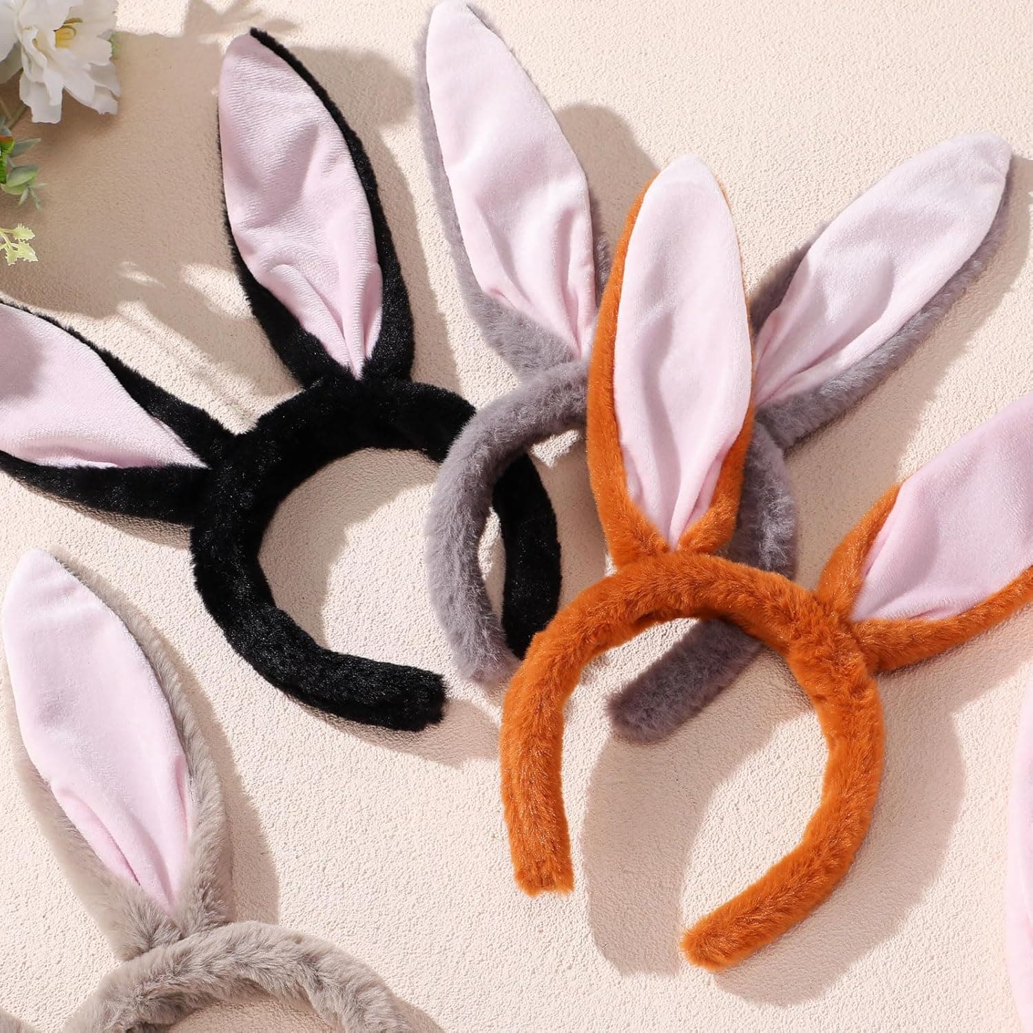 WILLBOND 6 Pcs Easter Bunny Ears Simulation Plush Rabbit Ear Soft Bunny Headband for Cosplay Party Halloween (Natural Color) : Clothing, Shoes &amp; Jewelry thumbnail 4