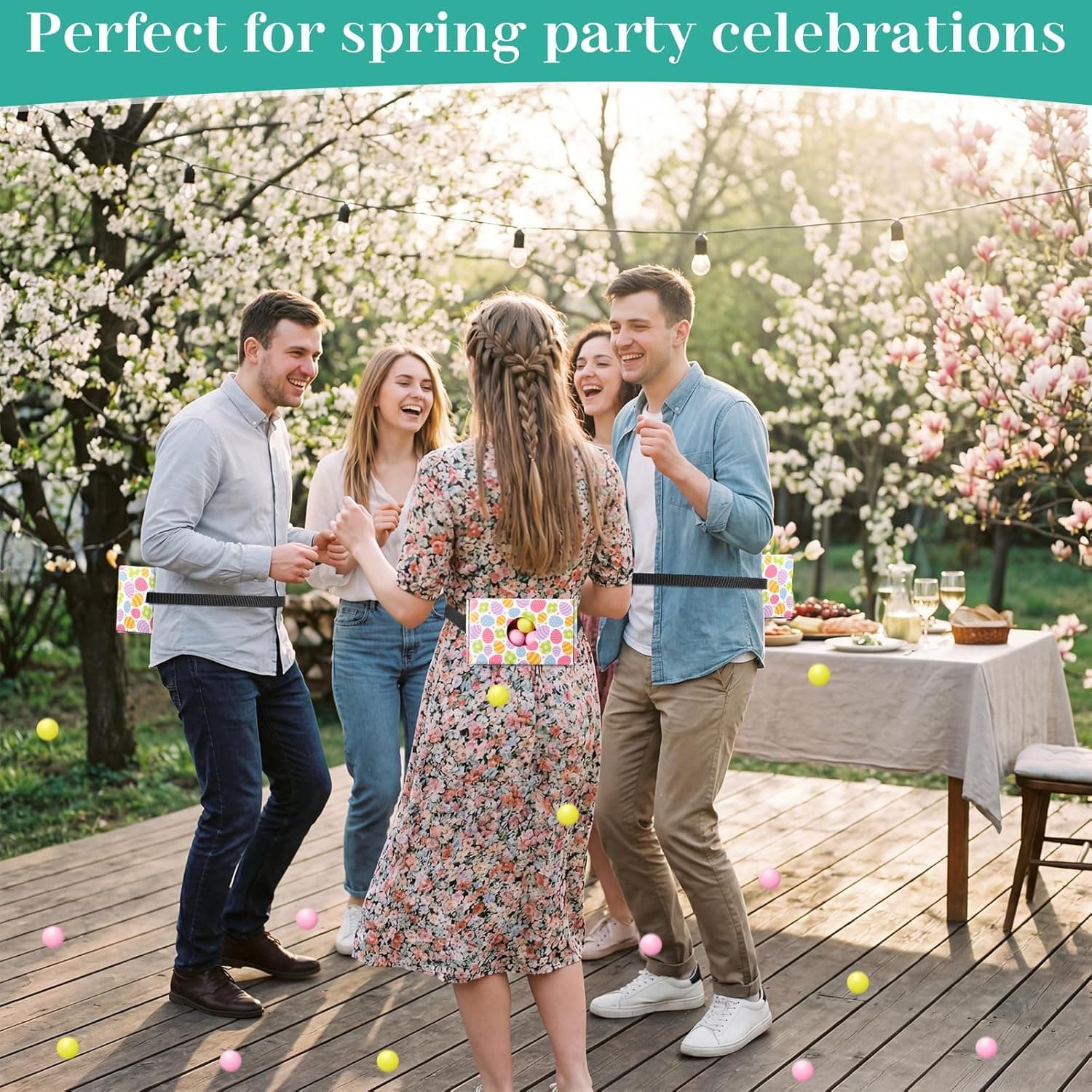 HappyAlley Easter Party Games - Swing Shaking Balls Game Set with Adjustable Belts thumbnail 5
