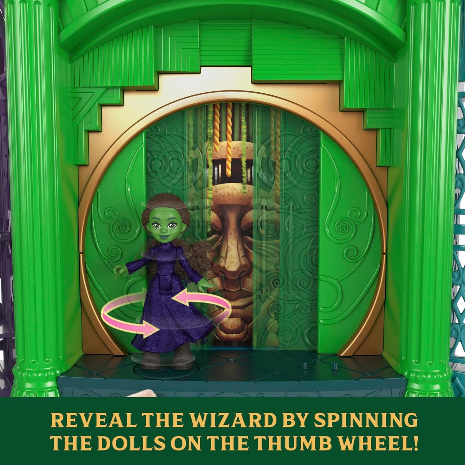 Mattel Universal Pictures’ Wicked Emerald City Playset with Glinda &amp; Elphaba Small Dolls, 5 Play Spaces &amp; 15 Accessories, Inspired by The Movie : Toys &amp; Games thumbnail 3