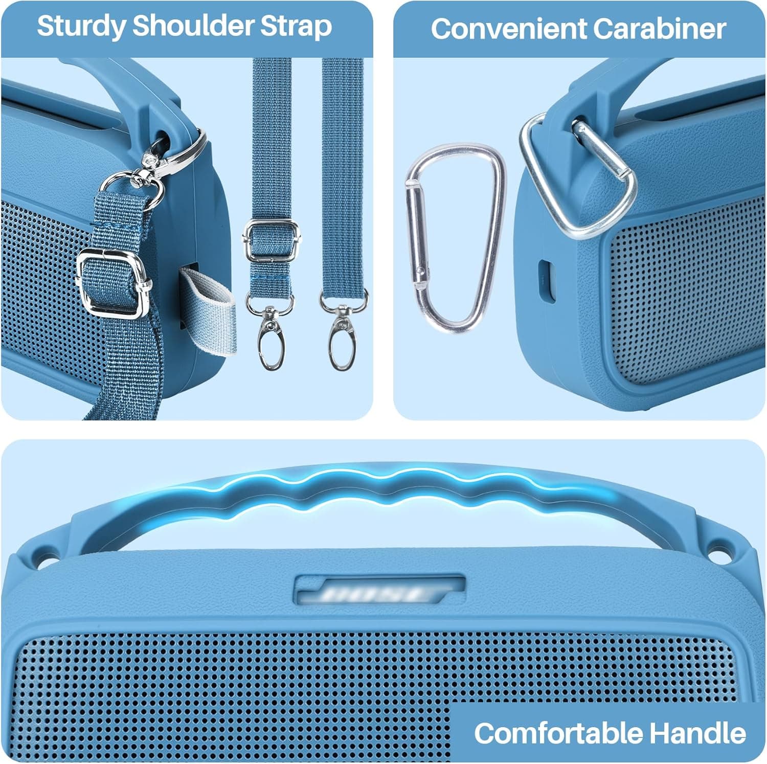 Lebakort 2nd Gen Silicone Cover Compatible with Bose SoundLink Flex 2nd Gen/Bose SoundLink Flex Portable Speaker (Blue Dusk Cover) : Electronics thumbnail 5