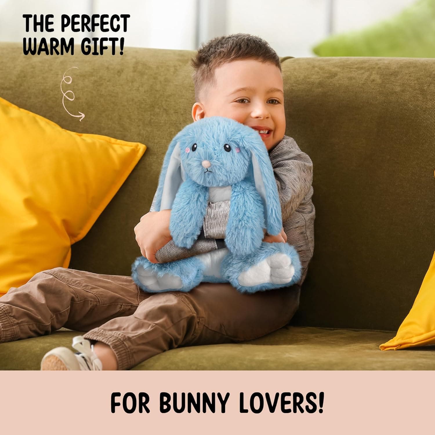 Bunny Microwavable Weighted Stuffed Animal - Heating Pad for Pain Relief thumbnail 4