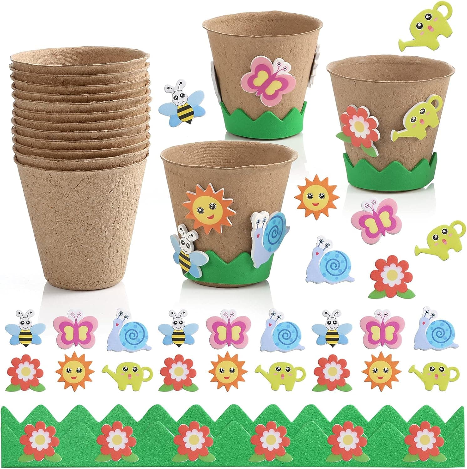 Garden Paper Pot Craft Kit - 15 Pack Flower Planting Set — Easter Gifts gift idea