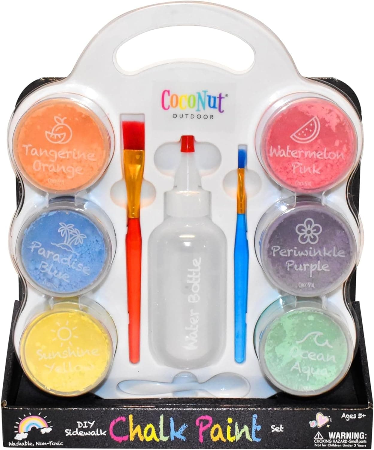 CocoNut Outdoor DIY Sidewalk Chalk Paint Set - Non-Toxic, Washable Powdered Chalk - Simply Mix in Water and Use a Paintbrush to Create Colorful Artwork on the Sidewalk or Chalkboard, For Kids Ages 5+ : Toys &amp; Games — Easter Gifts gift idea