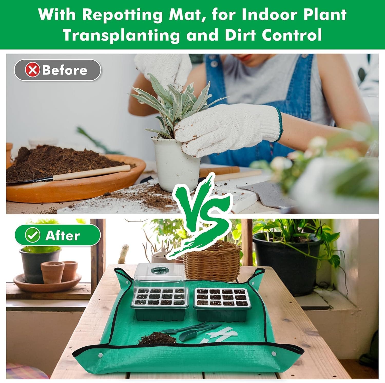 Hanaoyo Reusable Seed Starter Tray with 72 Soft Silicone Cells - 6 Pack Kit thumbnail 3