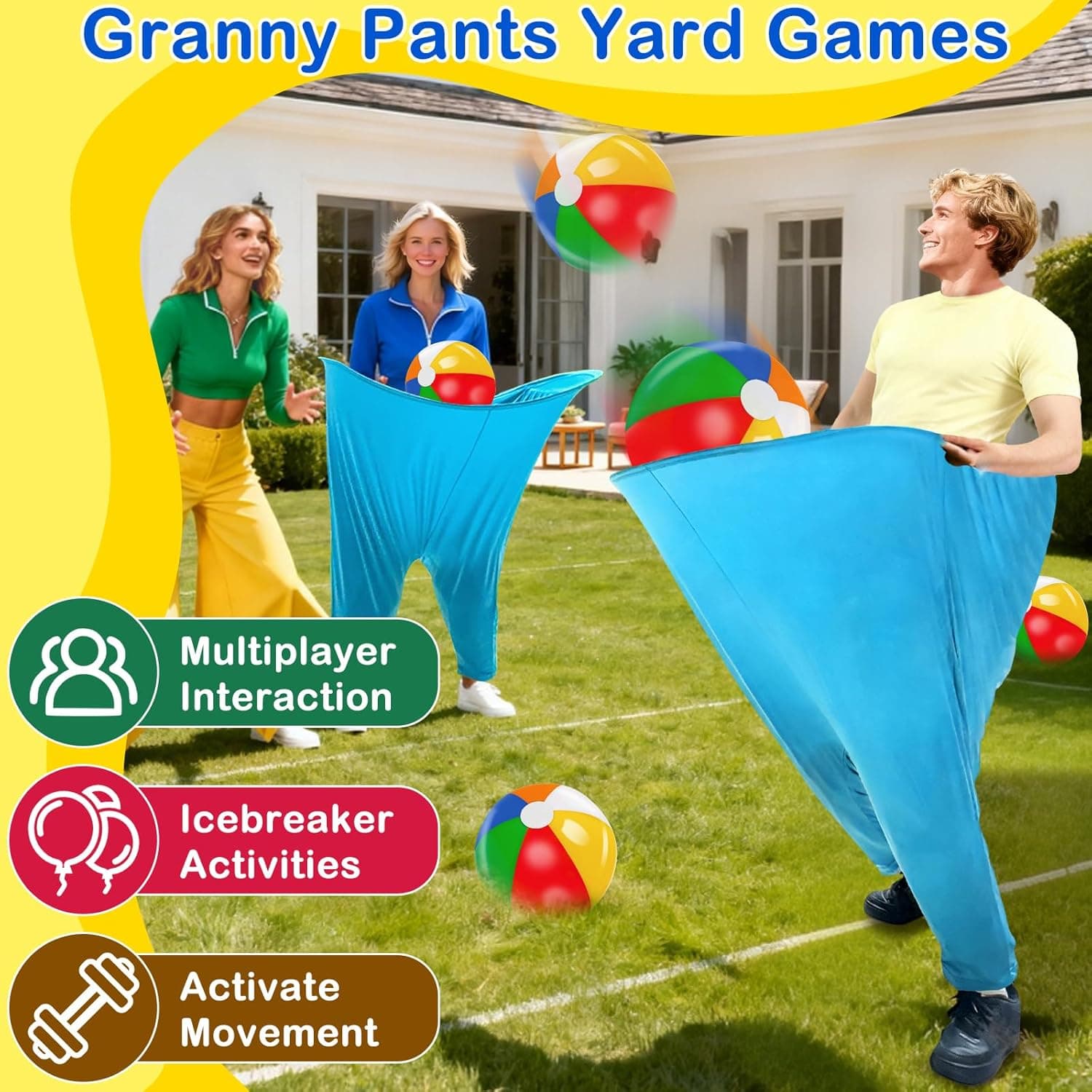 11 Pc Granny Pants Yard Game Easter Set with Bouncy Balls thumbnail 3