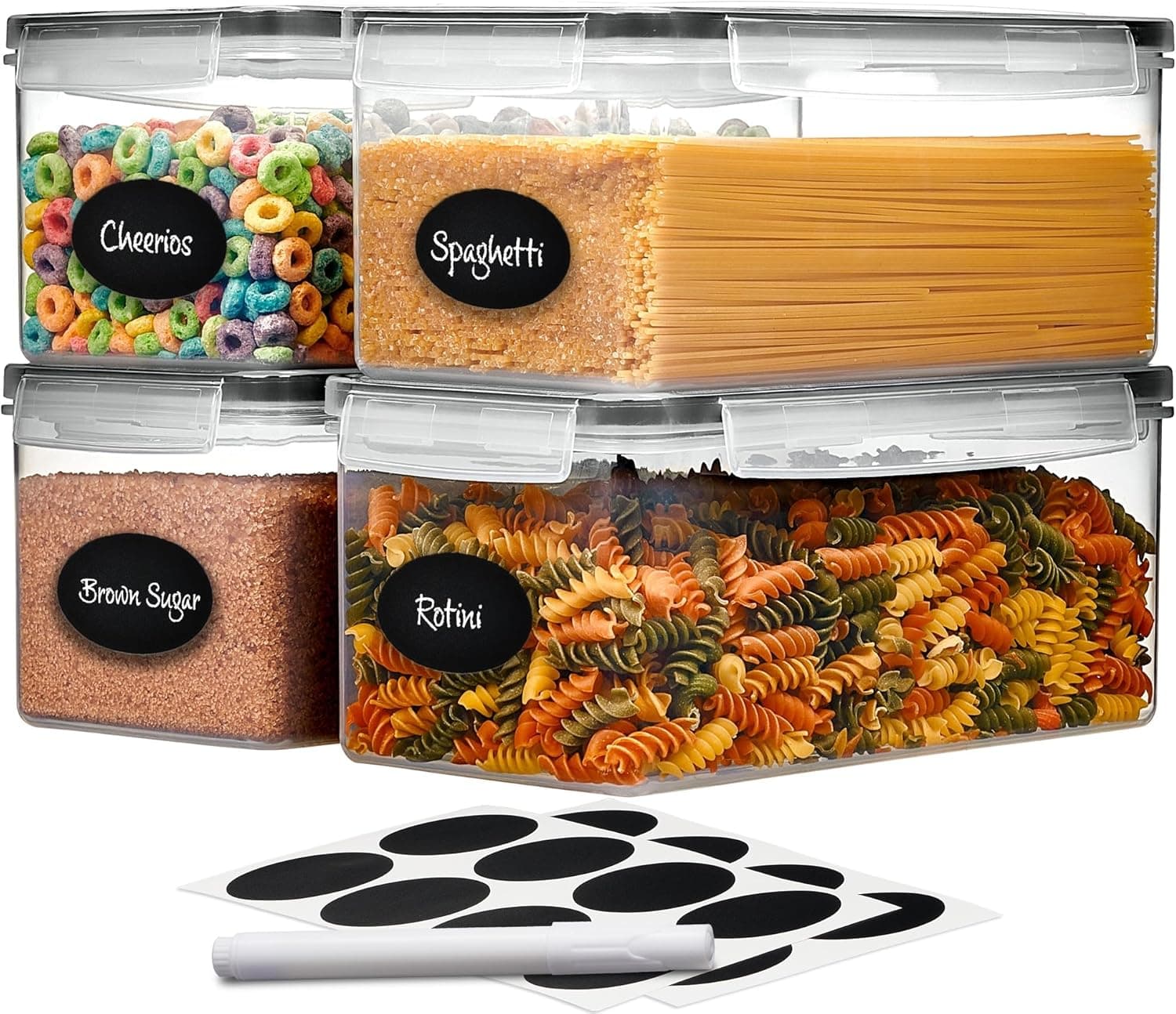 Large Airtight Food Storage Containers with Lids Set of 4 — Practical Gifts gift idea