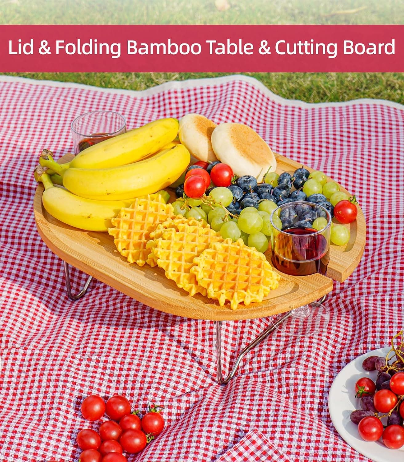 Picnic Basket for 2 with Table and Blanket thumbnail 2