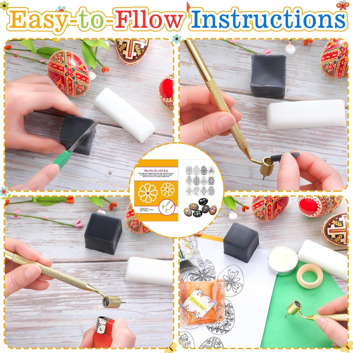 Blushtier Ukrainian Easter Egg Decorating Kit (Pysanky) - 12 Piece Set thumbnail 3