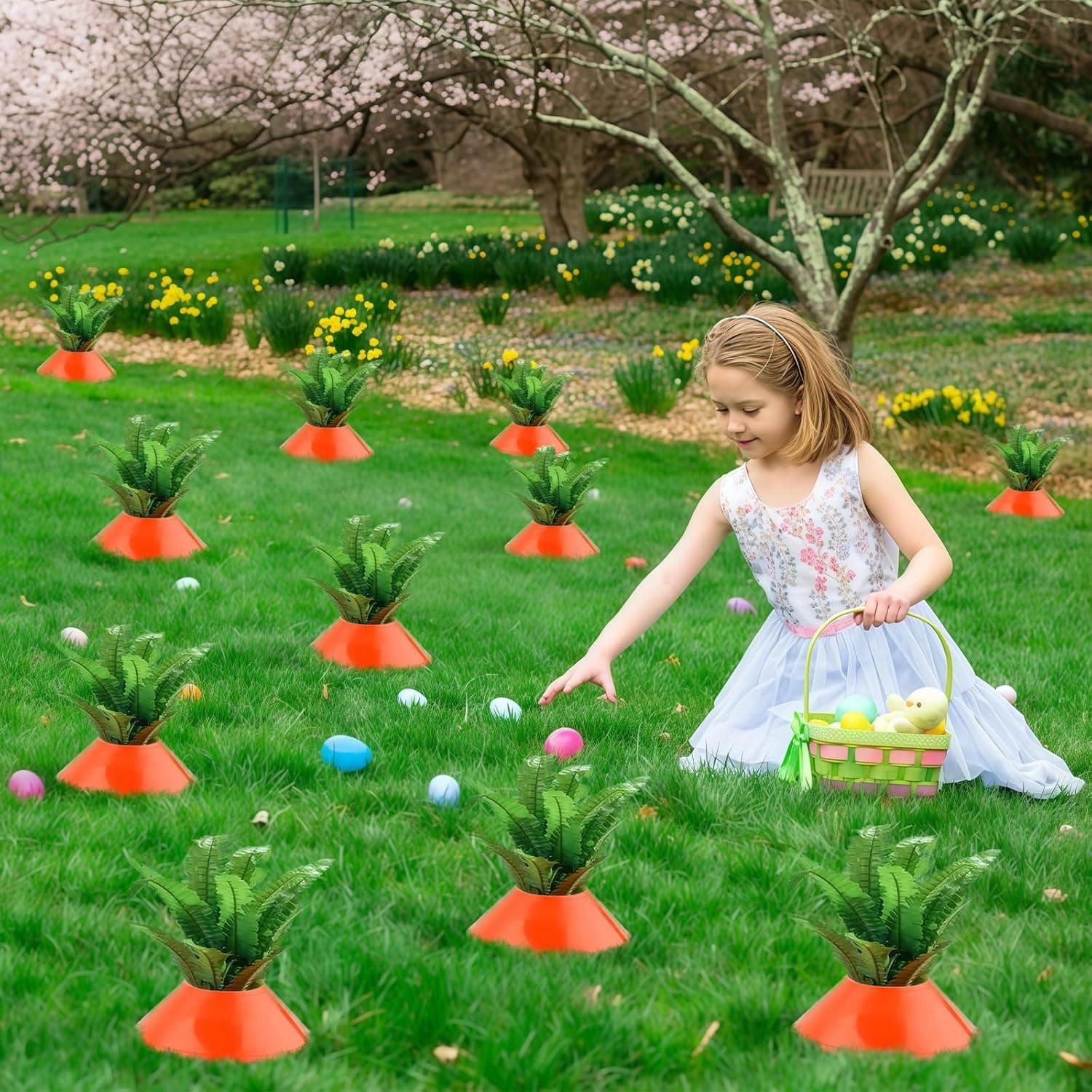 12-Piece Easter Carrot Yard Decoration Stakes thumbnail 4