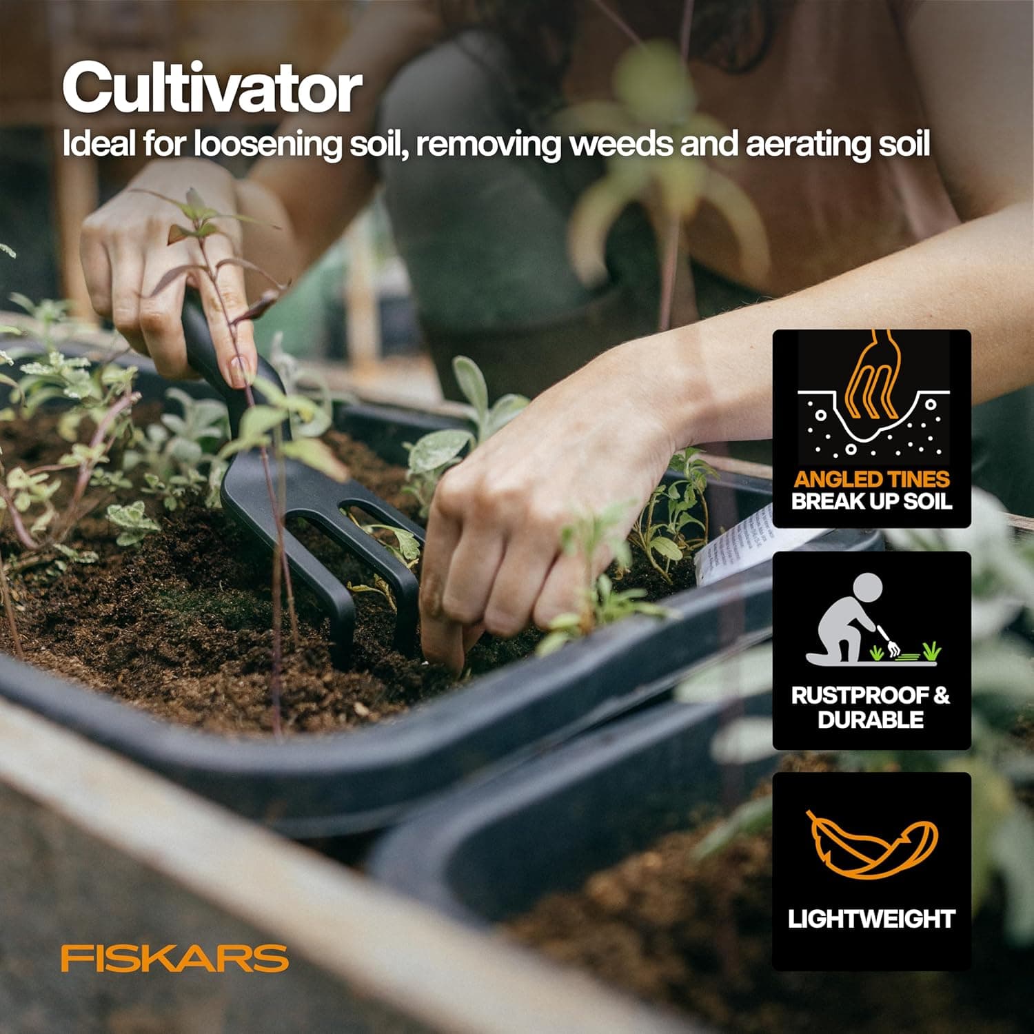 Fiskars 5-Piece Flower Gardening Essentials Set, Floral Pruner, Trowel, Cultivator, Gloves &amp; Kneeling Cushion, Easy Action Bypass Blade with Wire Cutter &amp; Stem Stripper, Lightweight Rustproof : Patio, Lawn &amp; Garden thumbnail 4